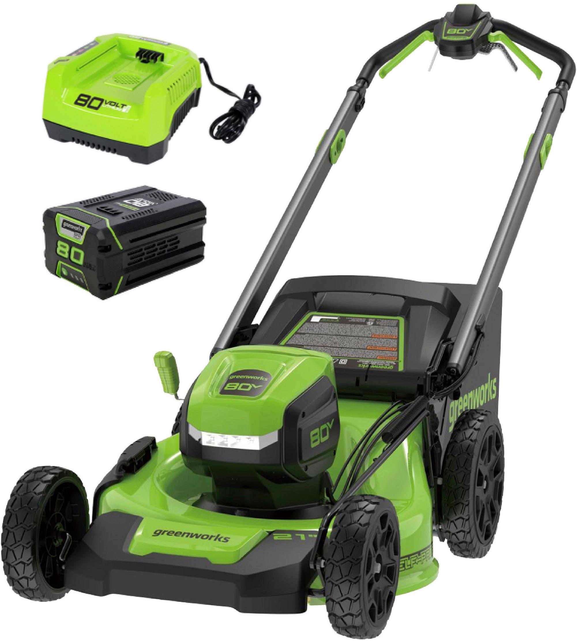 80 Volt 21-Inch Self-Propelled Lawn Mower (1 x 4.0Ah Battery and 1 x Charger) - Green
