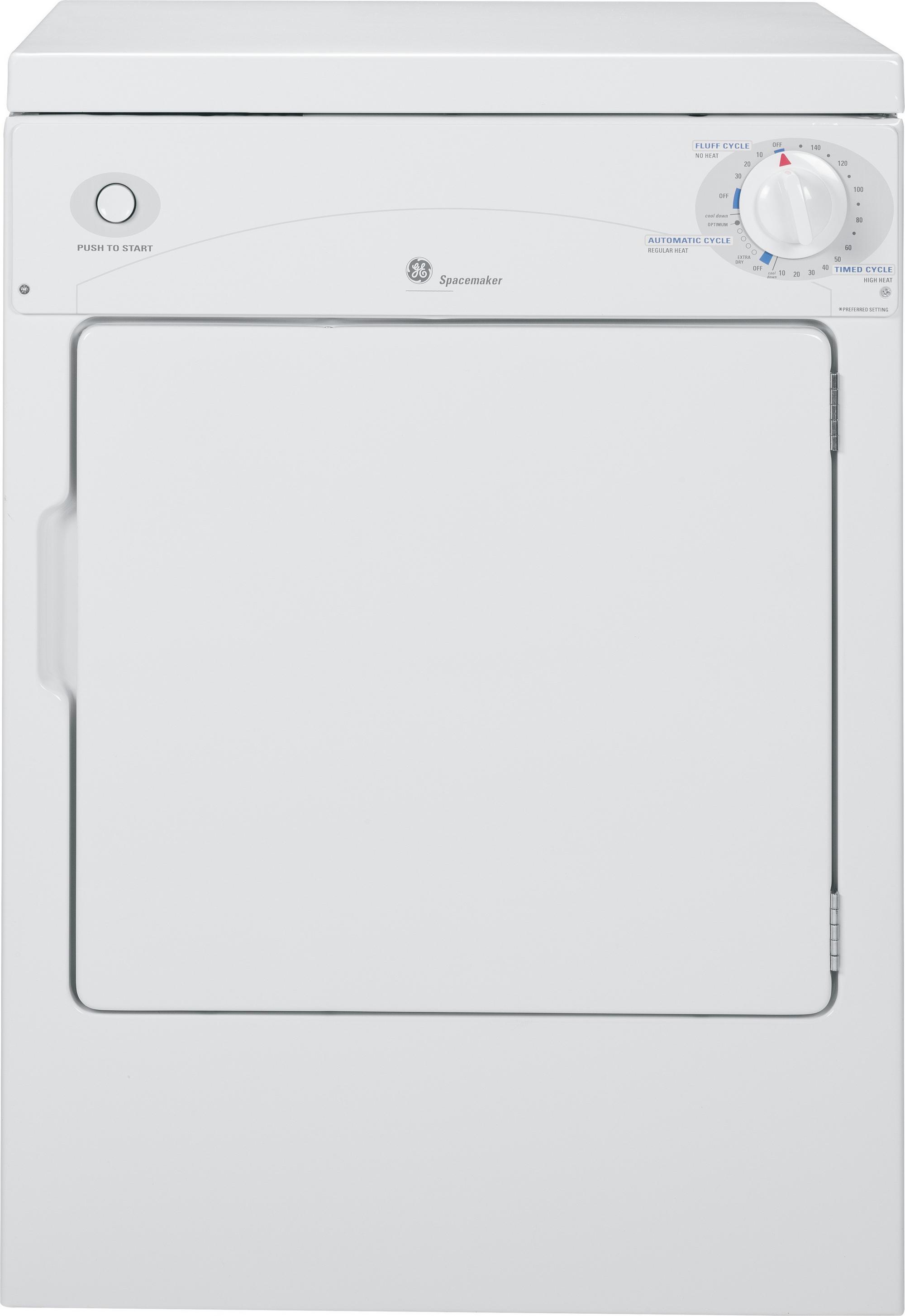 GE Spacemaker 120V 3.6 cu. ft. Capacity Portable Electric Dryer - White