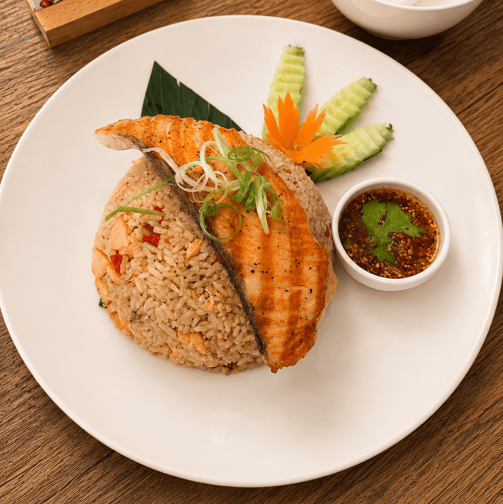 Salmon Jeaw Fried Rice