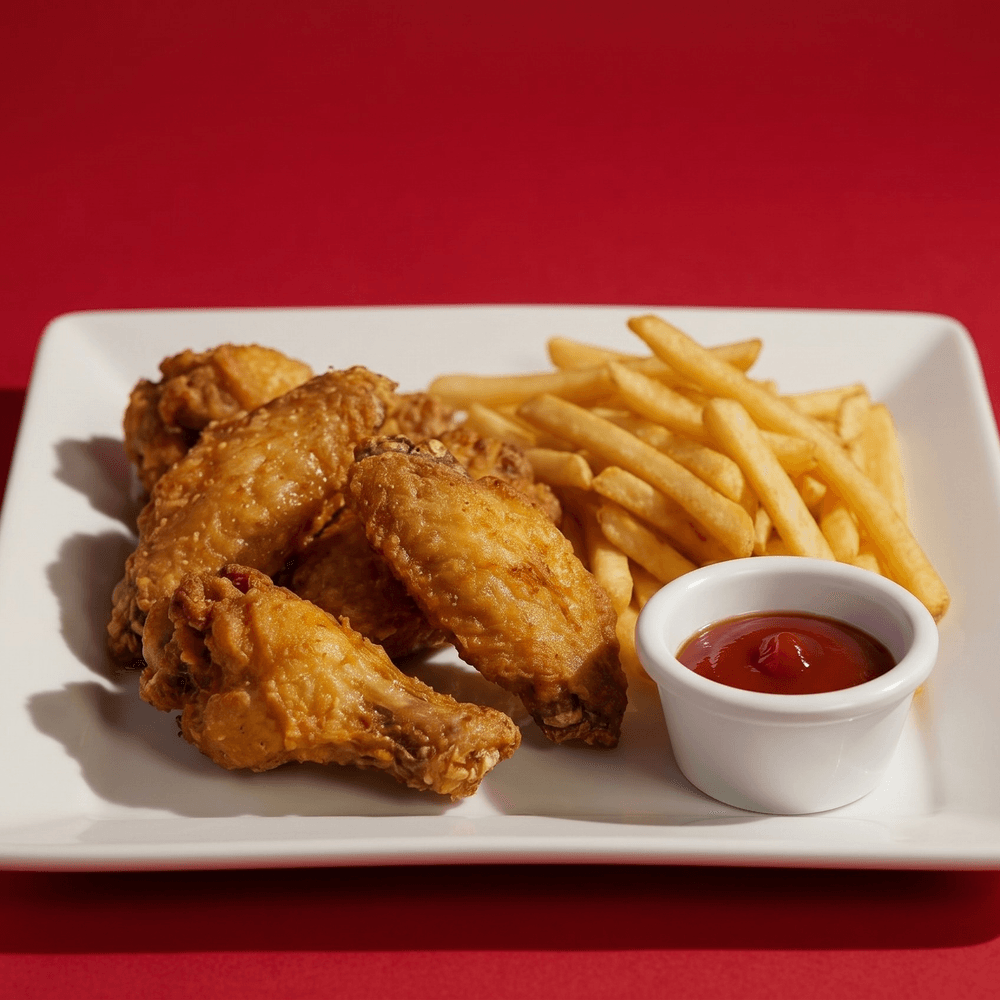 Chicken Wings and French Fries