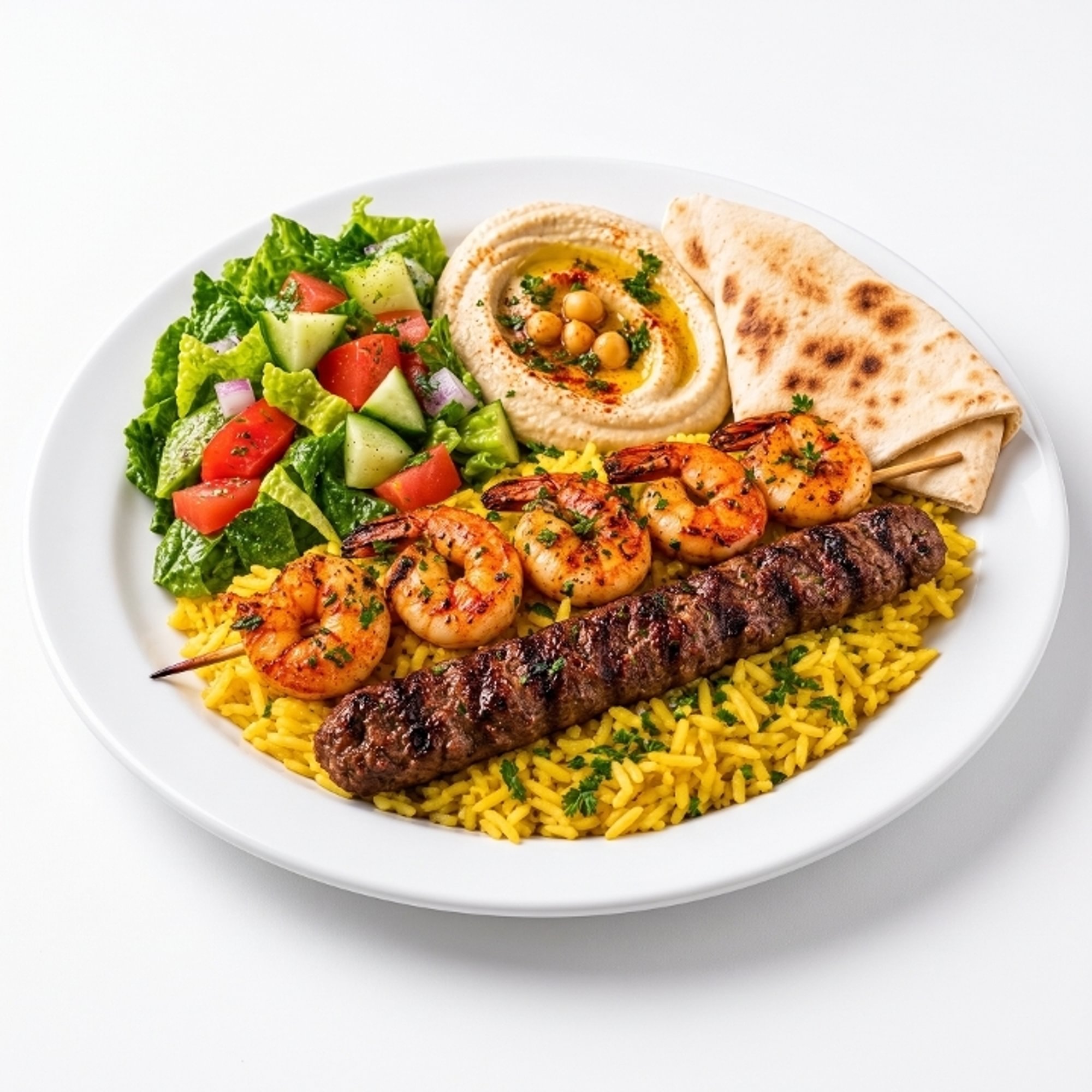Shrimp & Kefta Kabob Combo