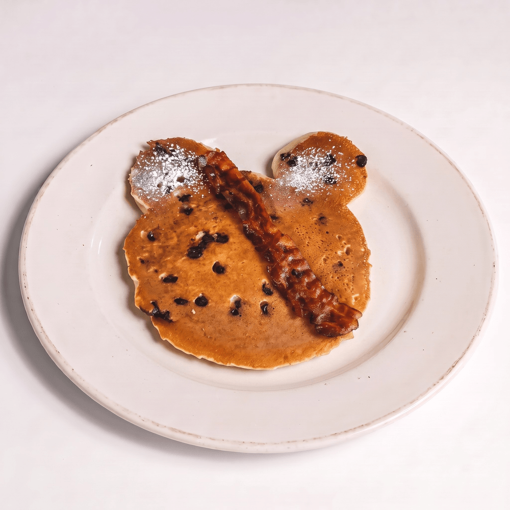Mickey Mouse Pancake with Bacon or Sausage