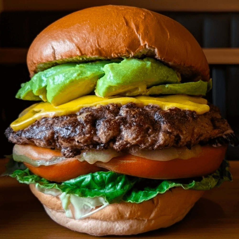 Avocado Burger, Fries & Drink