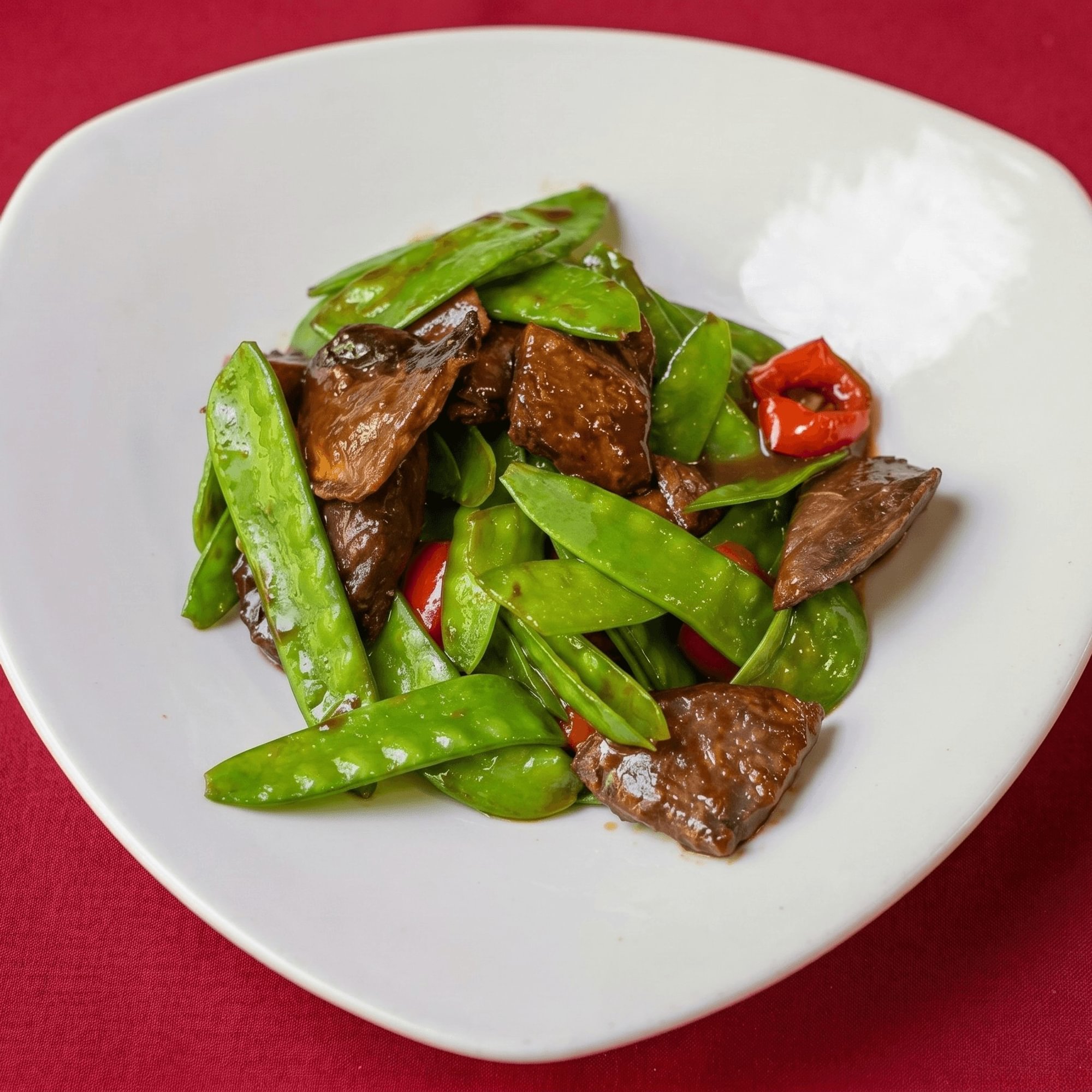 Snow Peas with Portobello Mushroom