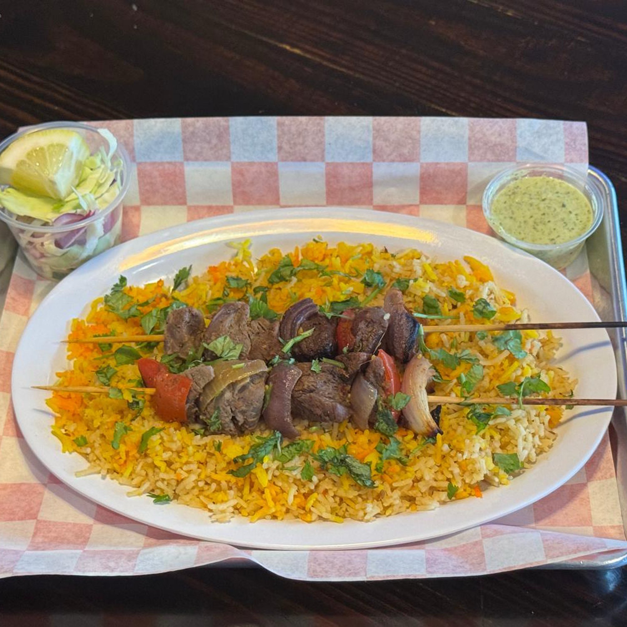 Beef Bihari Over Biryani Rice