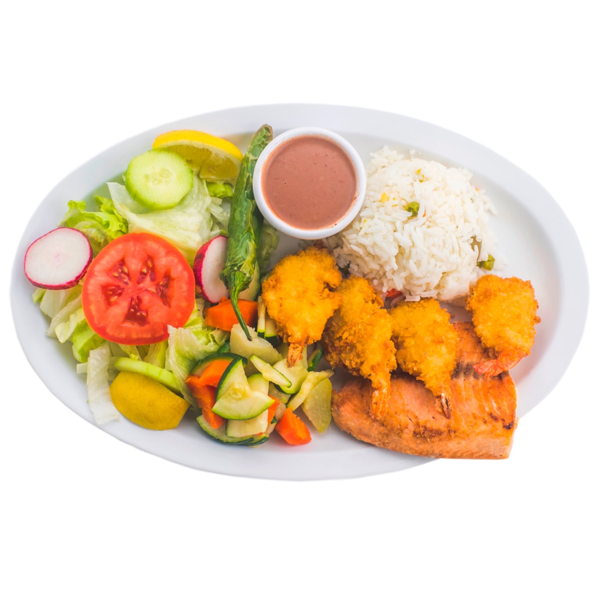 Salmon Con Camaron Empanizado