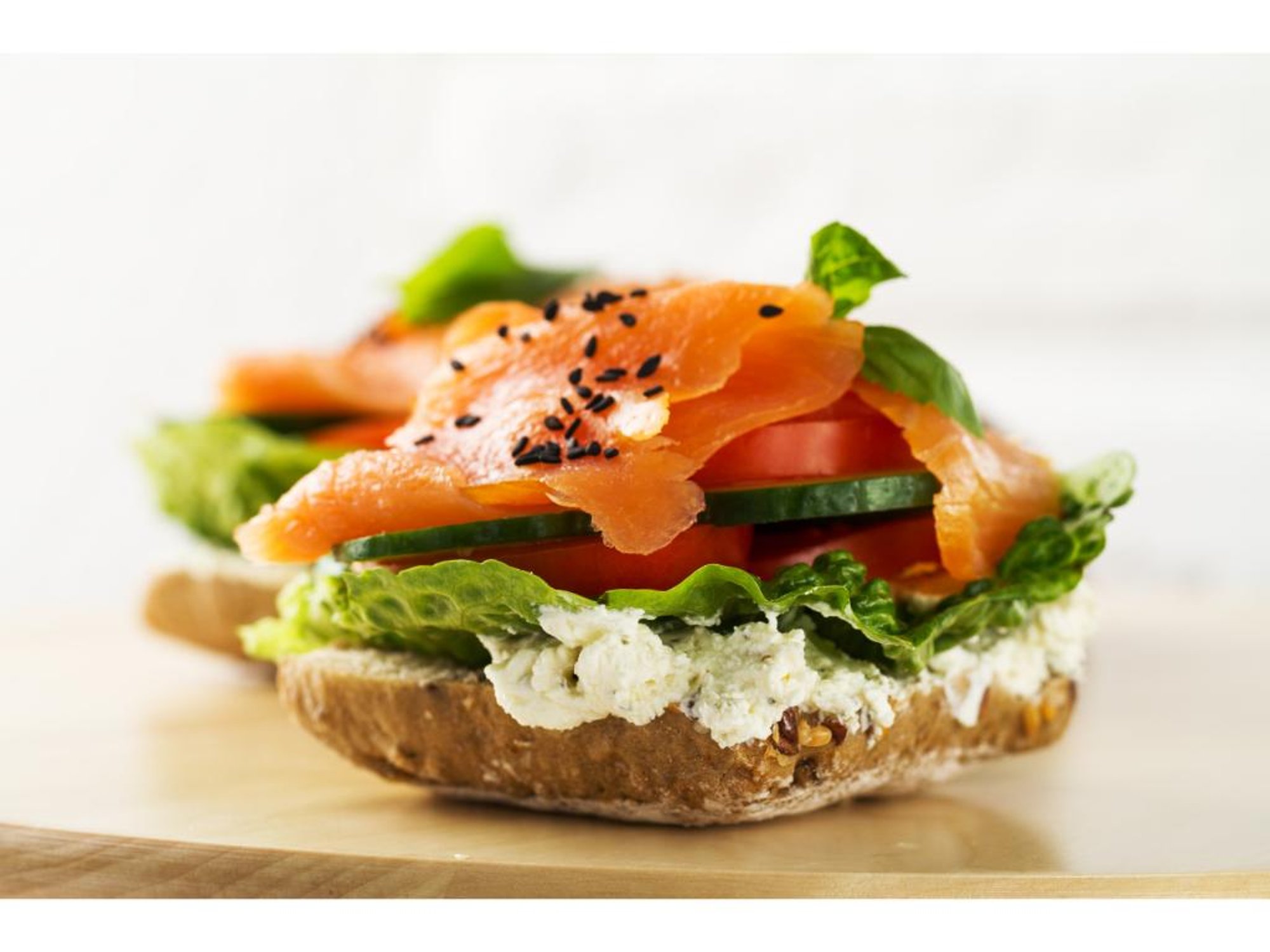(C) Bagel, Cream Cheese, and Lox (Salt)