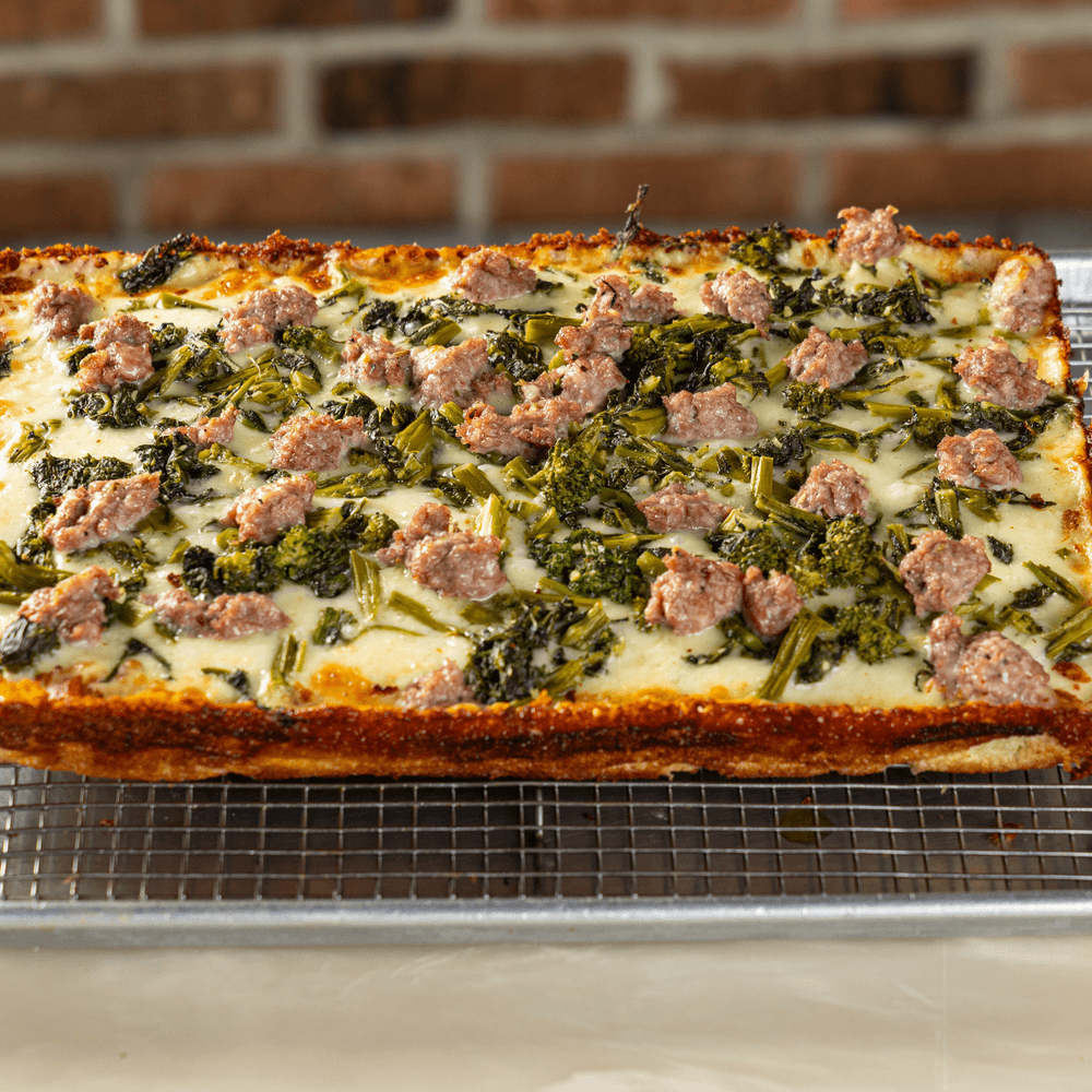 Broccoli Rabe & Sausage Detroit (No Sauce Unless Requested)