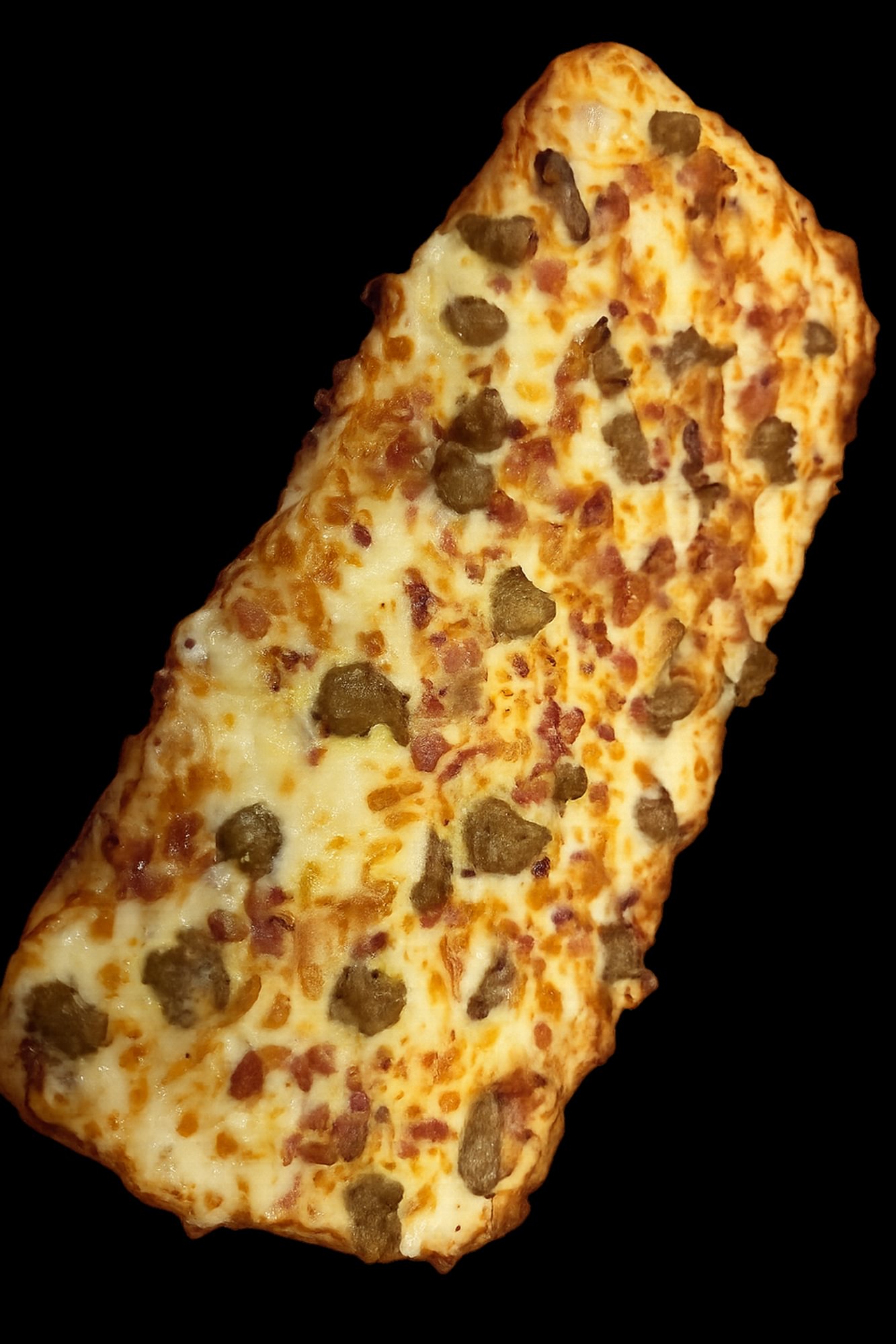 Bacon Sausage Egg and Cheese Flatbread