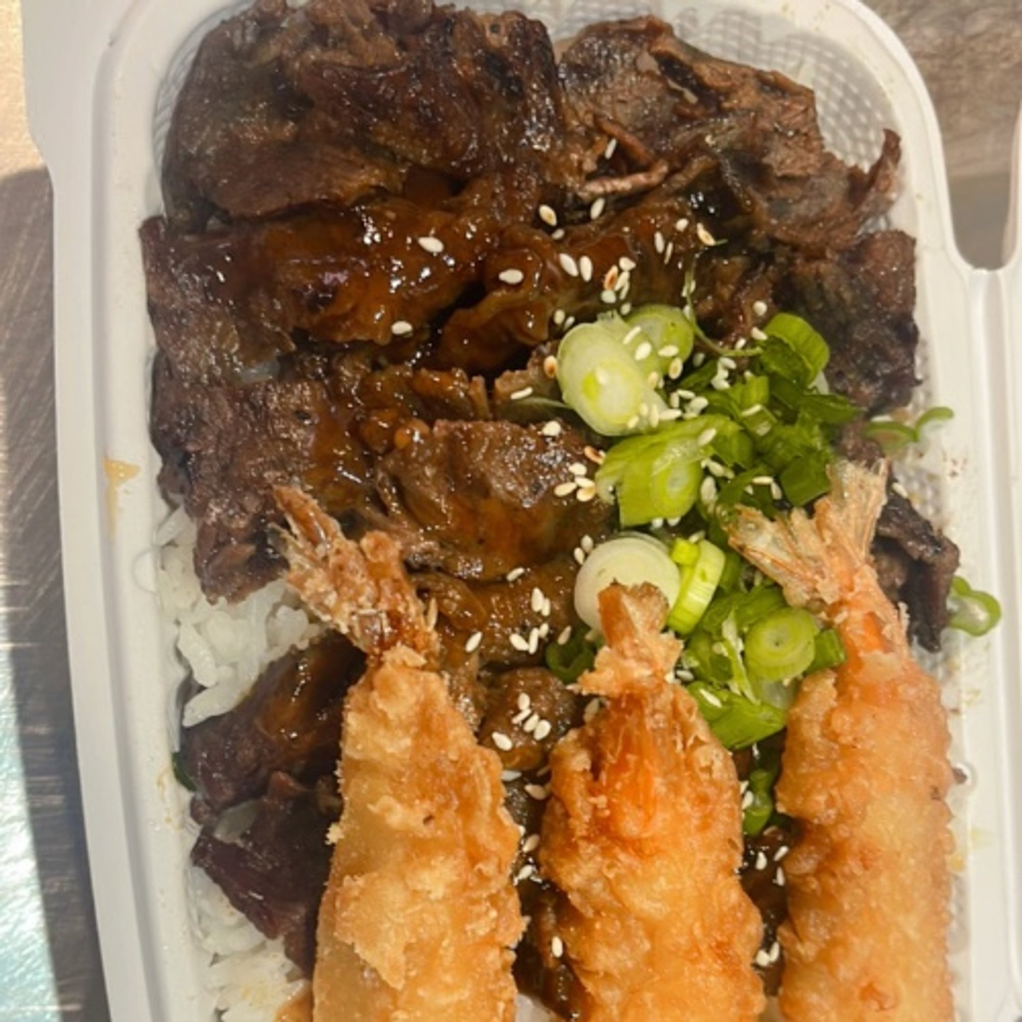 Beef & Shrimp Tempura Plate