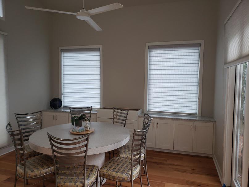 Enjoy your meals in private like this Isle of Hope homeowner by installing Sheer Shades by Budget Blinds of the Coastal Empire!  WindowWednesday  BudgetBlindsCoastalEmpire  FreeConsultation  SheerShades