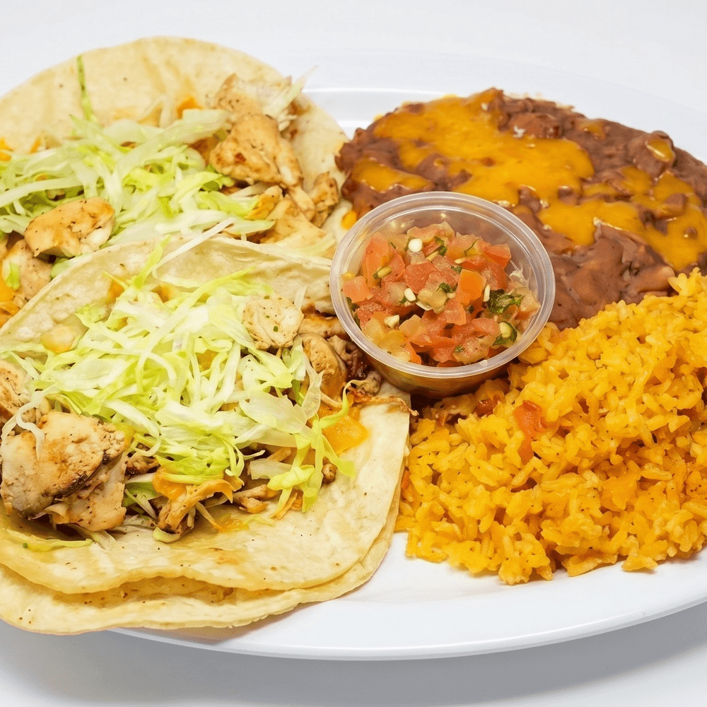 2 Taco Plate - Chicken or Ground Beef Dinner Special