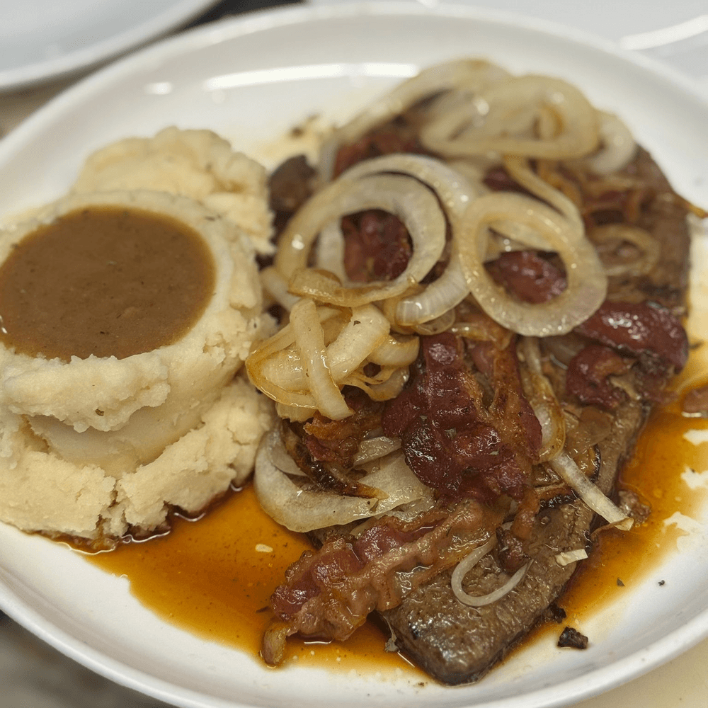 Grilled Beef Liver Bacon Onion Dinner
