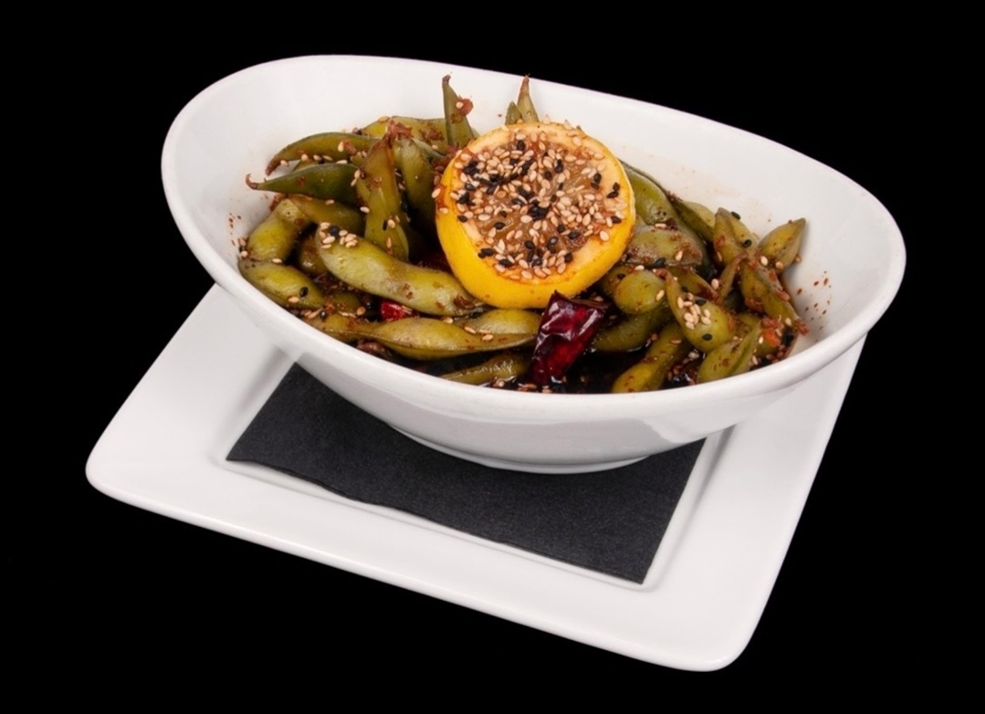 Spicy Garlic Edamame
