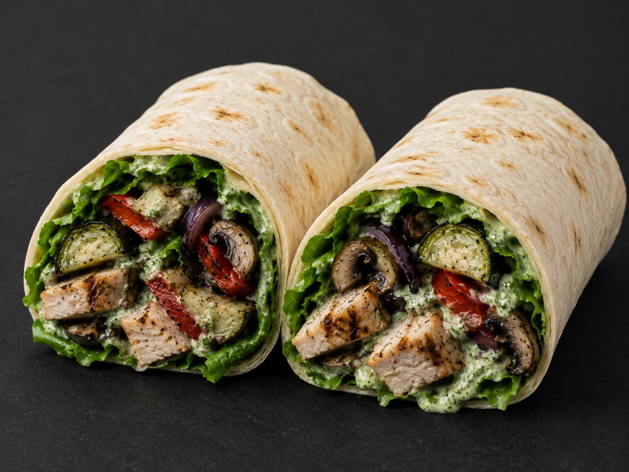 2. Roasted Veggies & Chicken Wrap