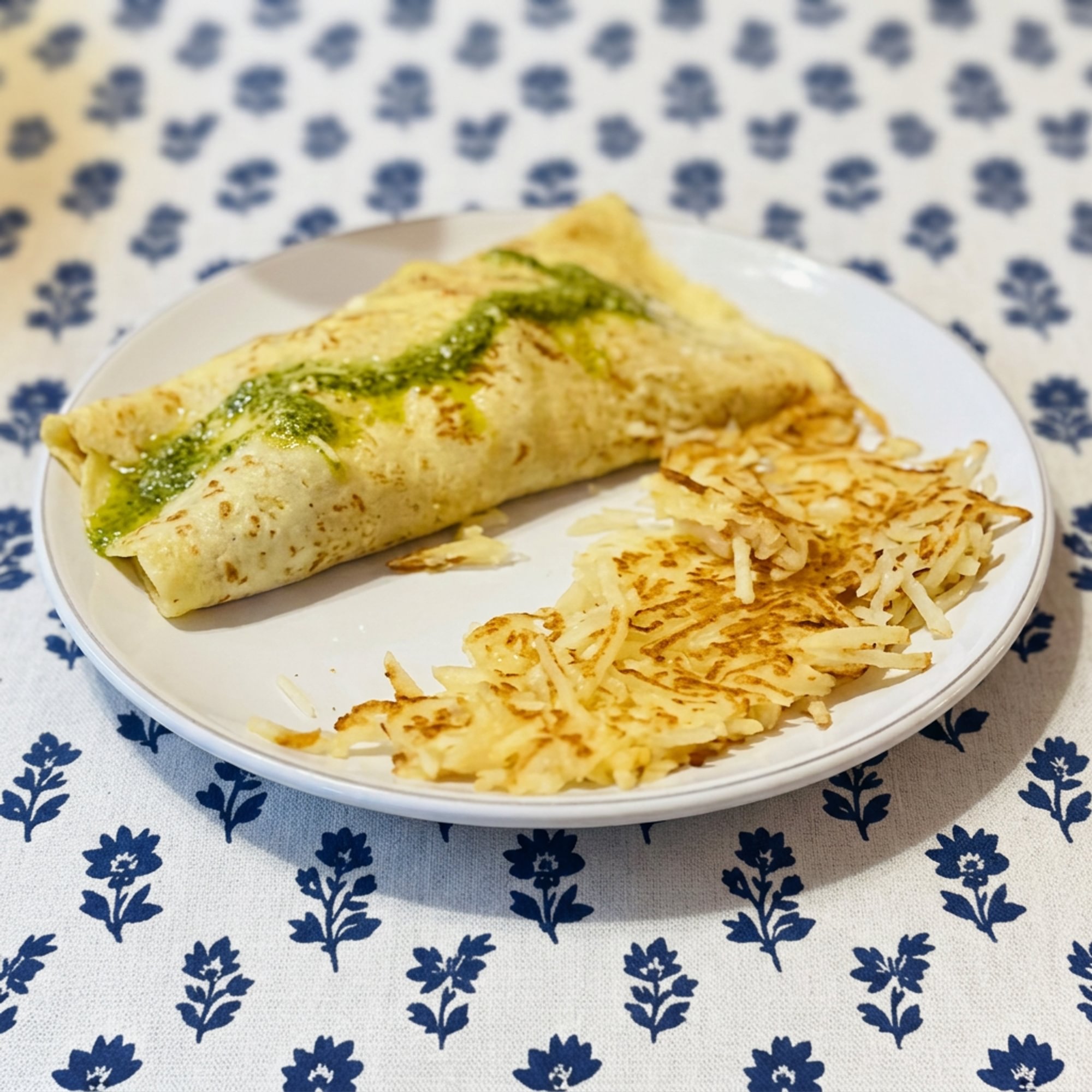 Chicken-Pesto Crepe
