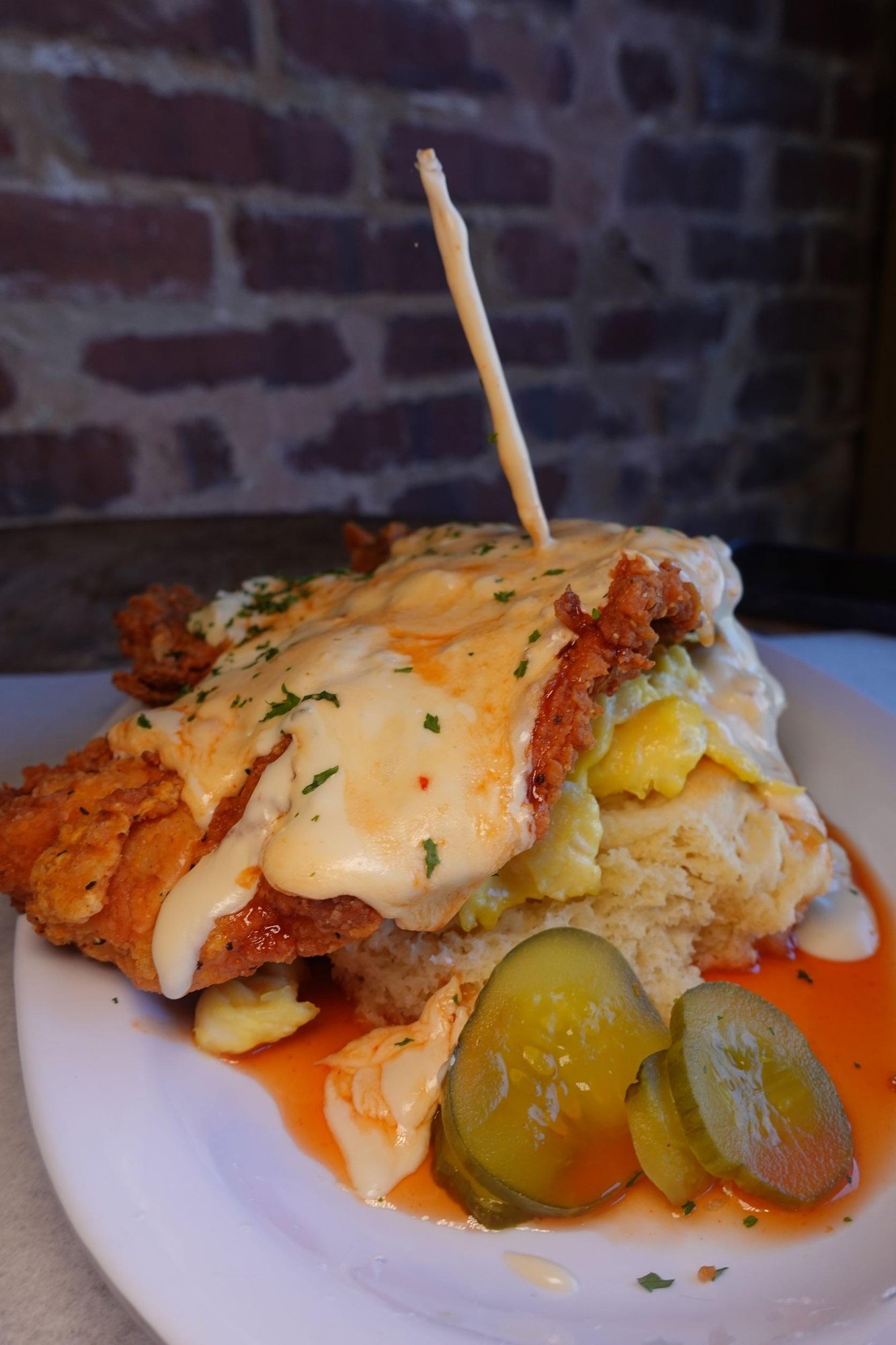 Hotlanta Chicken Cheese & Egg Biscuit