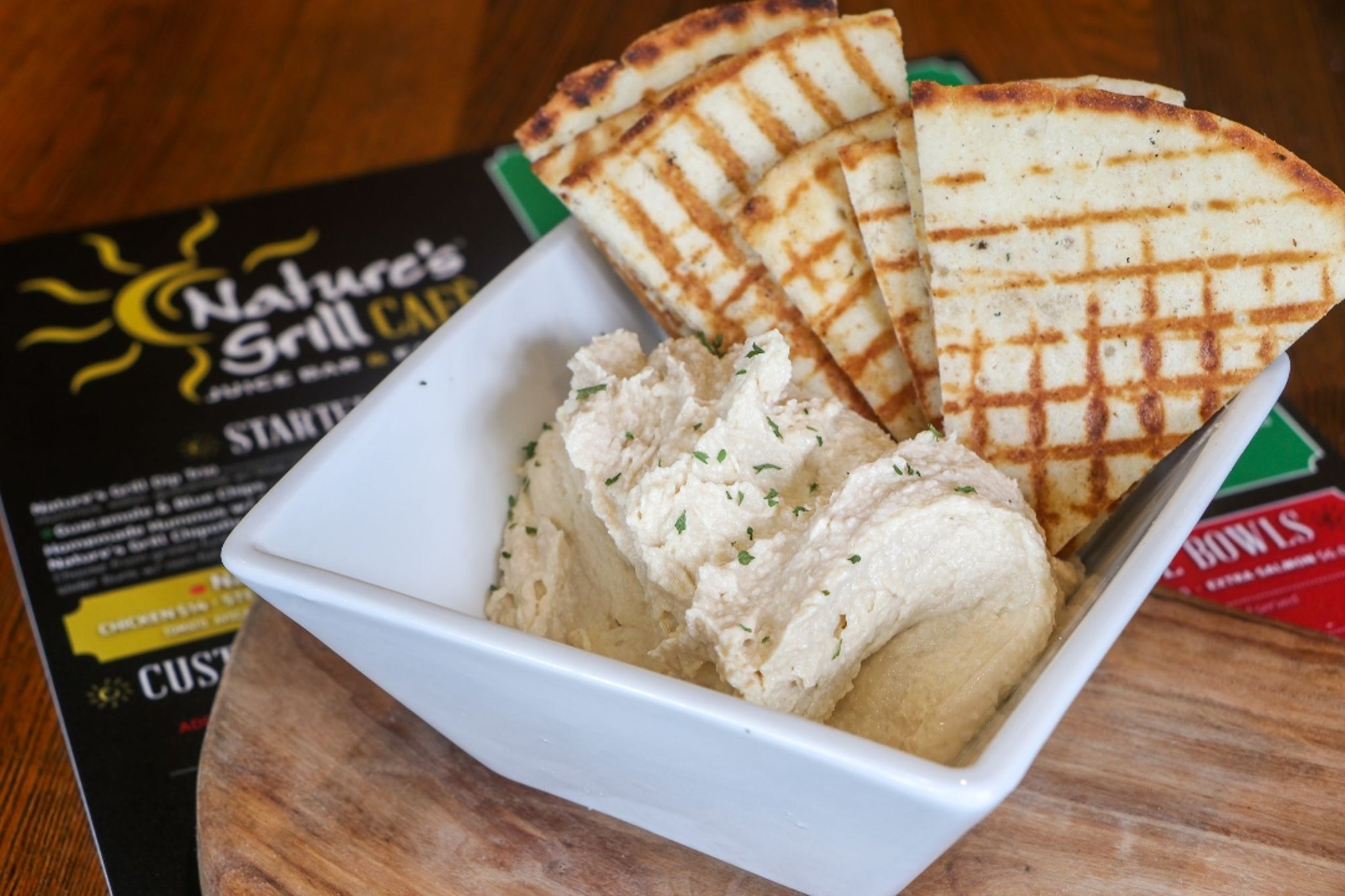 Homemade Hummus with Toasted Whole Wheat Pita