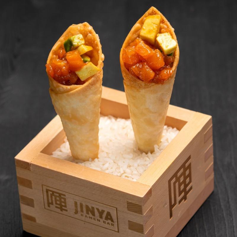 Click to expand image of Spicy Tuna and Salmon Cones