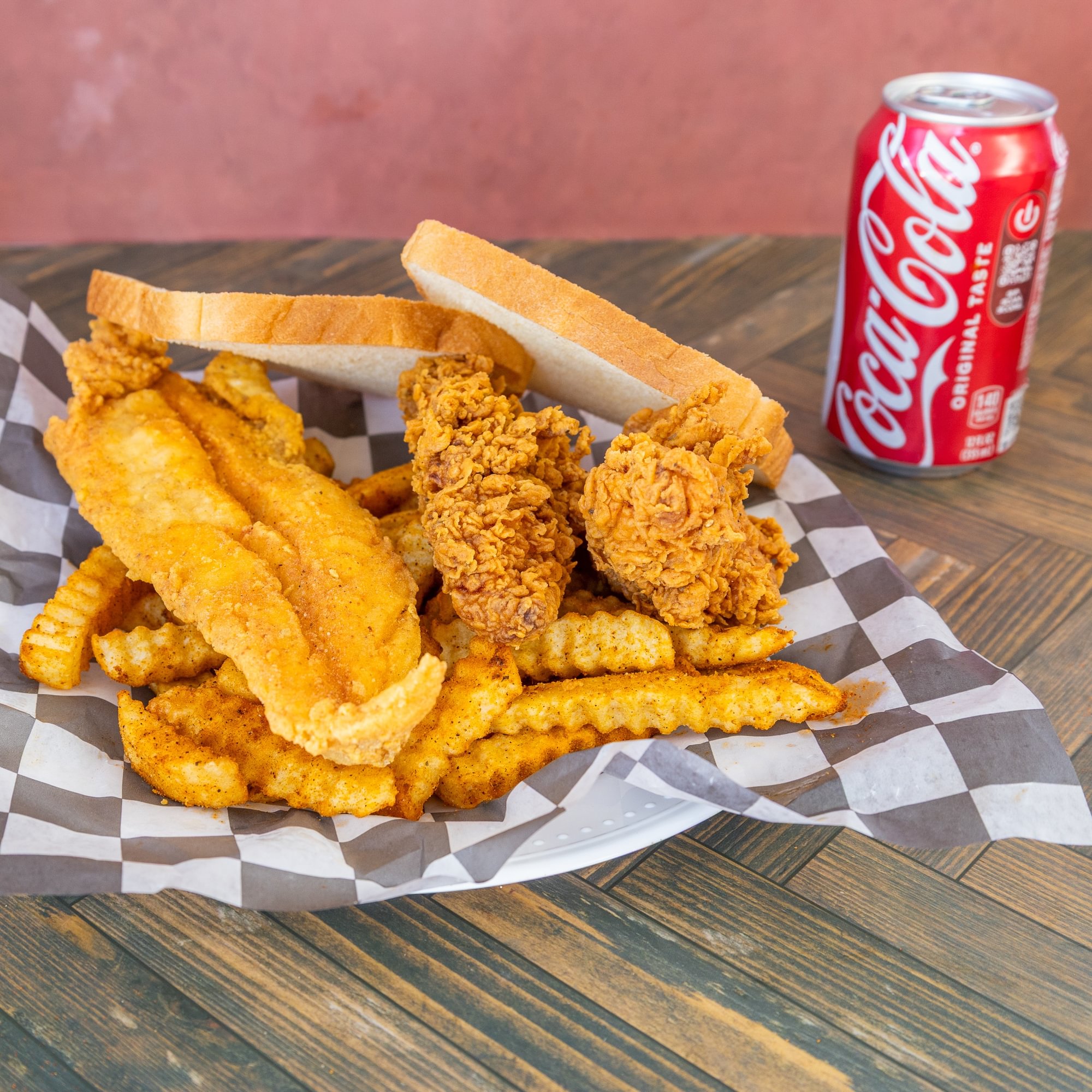 2 Pcs Tender Chicken and Catfish or Whiting Fish