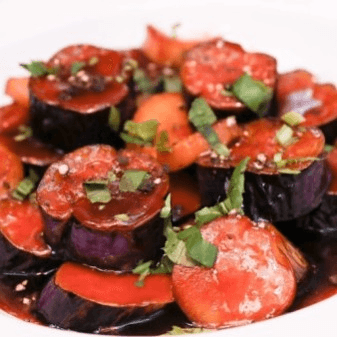 50. Ca Tim Ram Man - Braised Eggplant & Mushroom