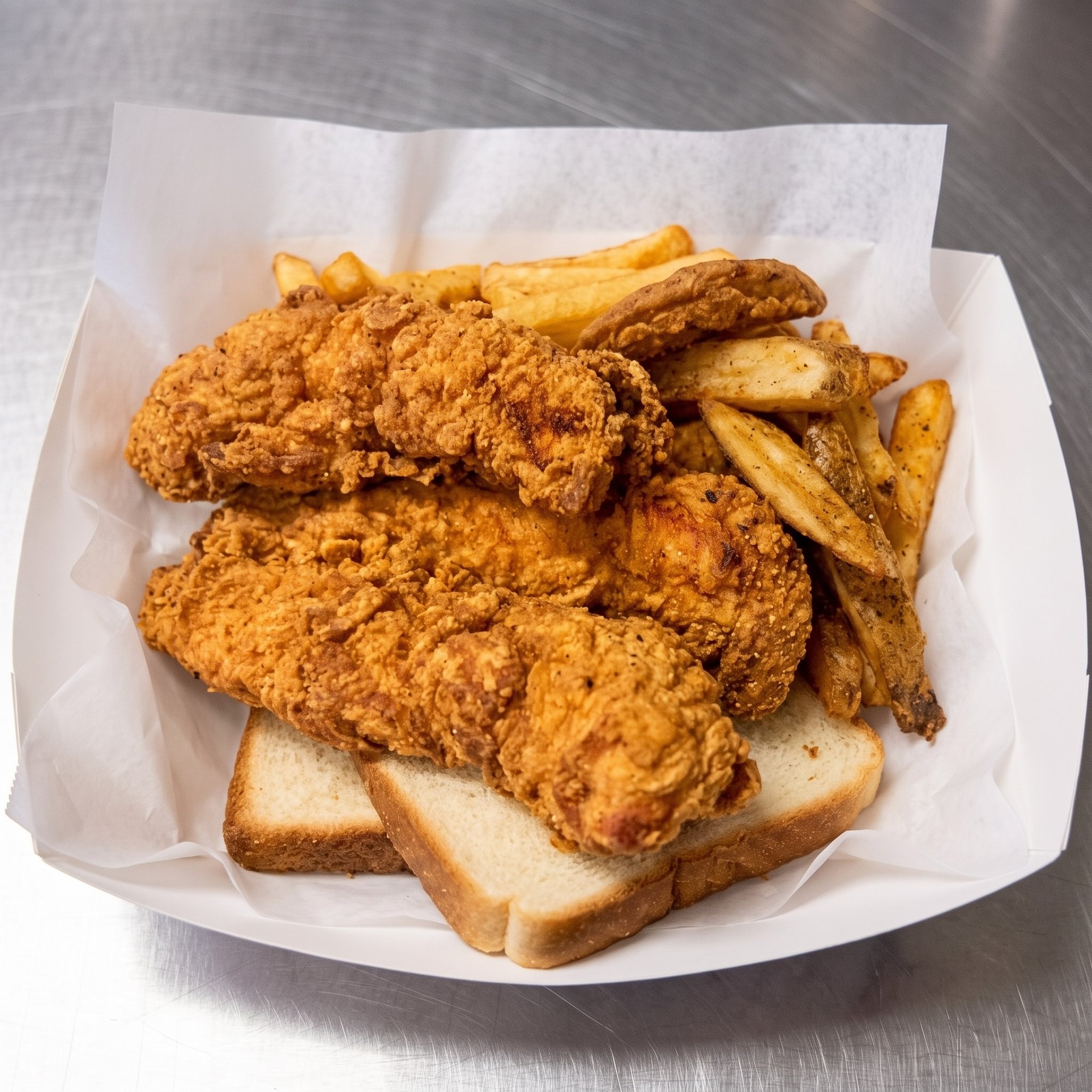 3 Pc Chicken Tender, 3 Pc Wings and Fries