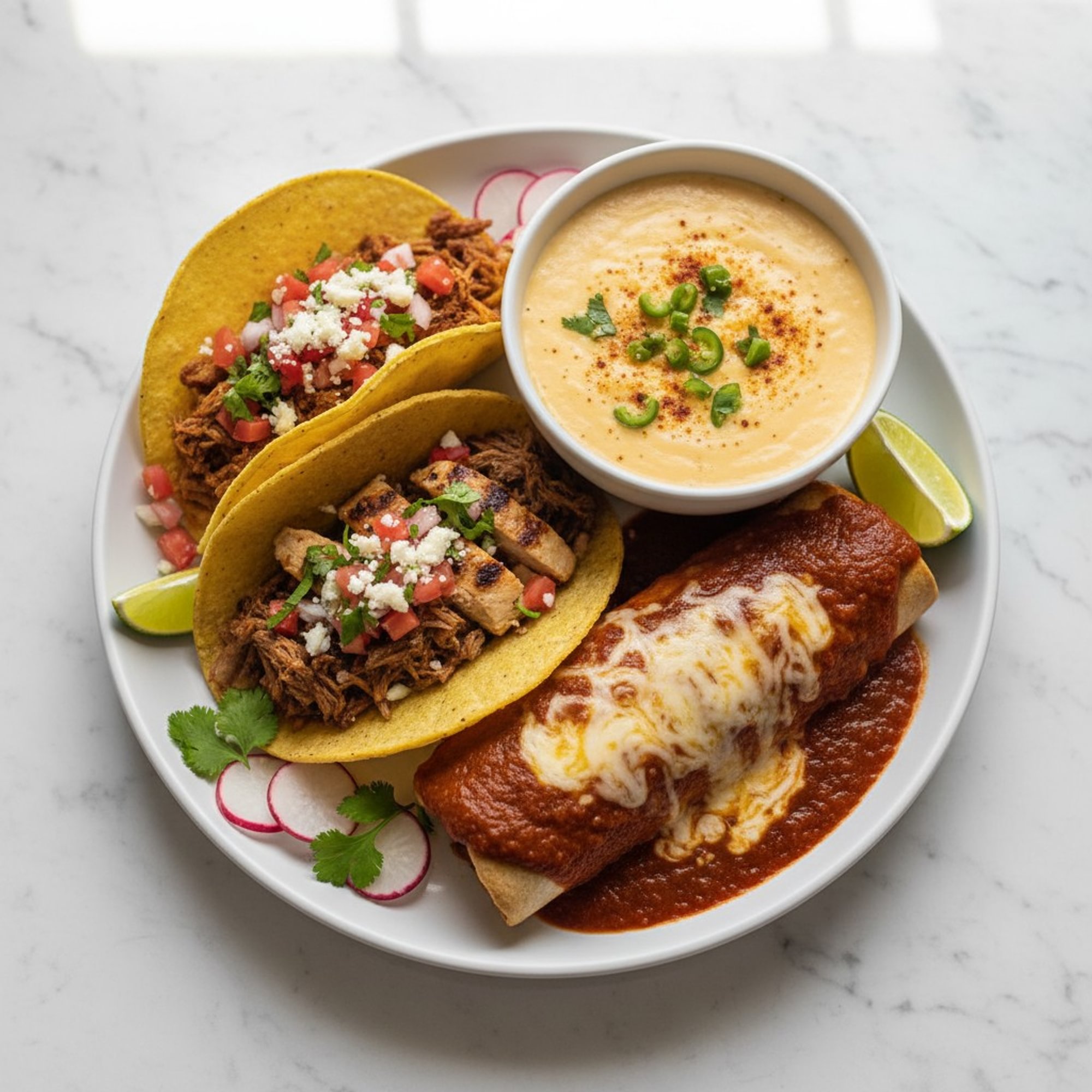 4. Two Tacos, Chile Con Queso and Enchilada Combo