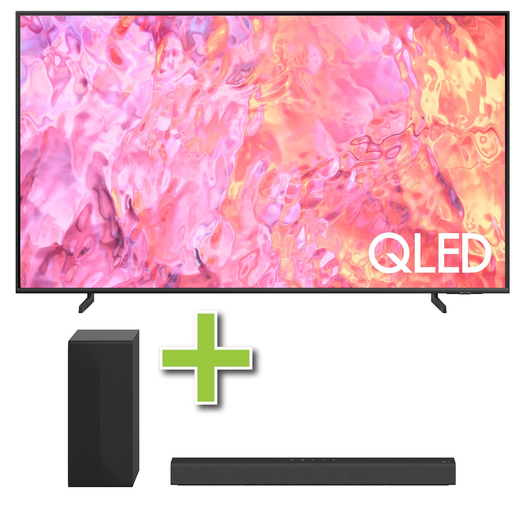 75" Samsung QLED 4K UHD Smart TV w/ LG 2.1 Channel 300-Watt Sound Bar & Wireless Subwoofer