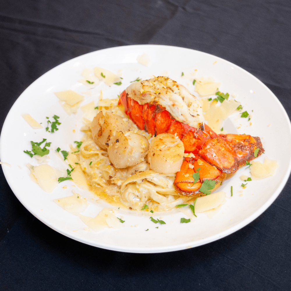 Citrus Cream Lobster Tail & Scallops Fettuccine