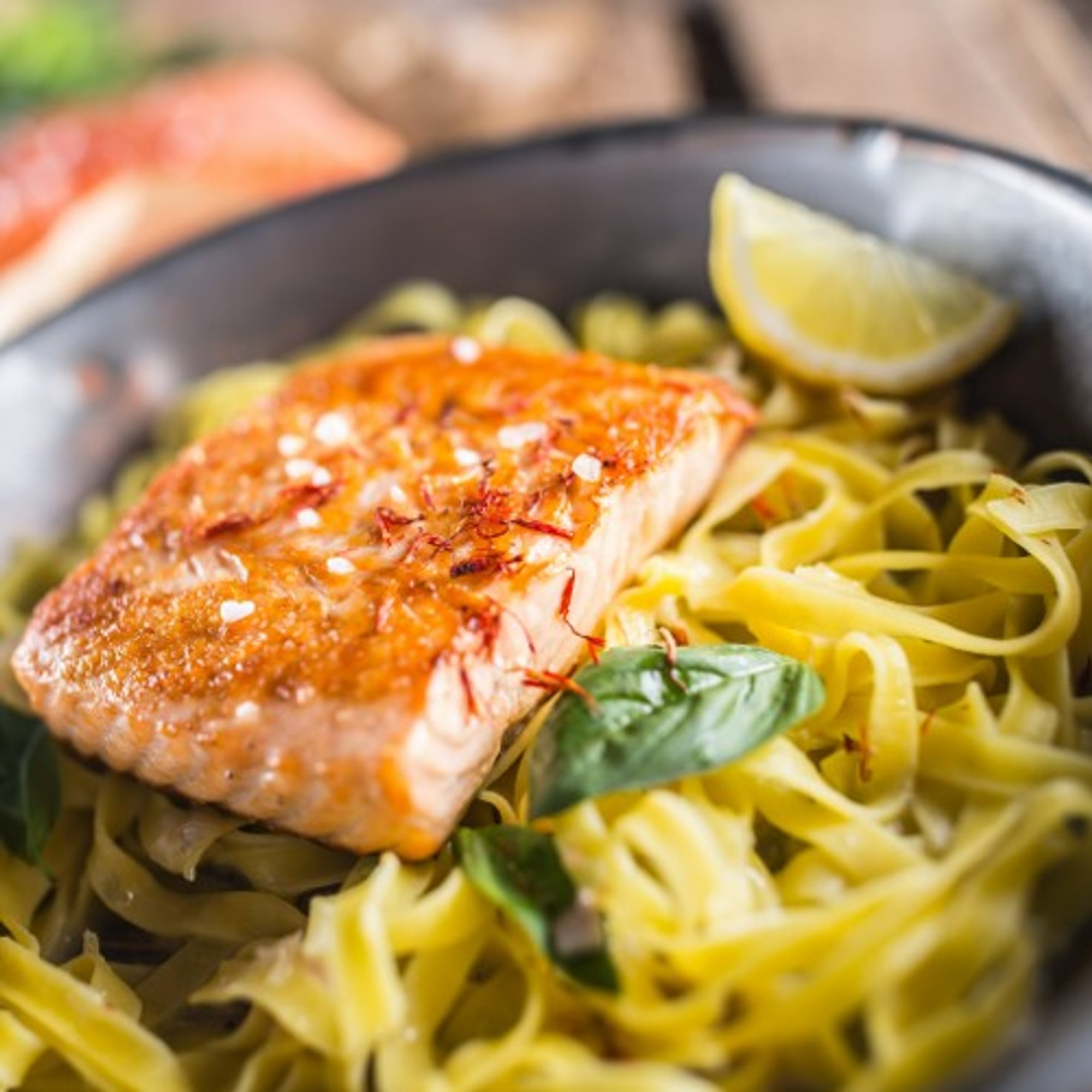 Jerk Salmon Linguine Pasta