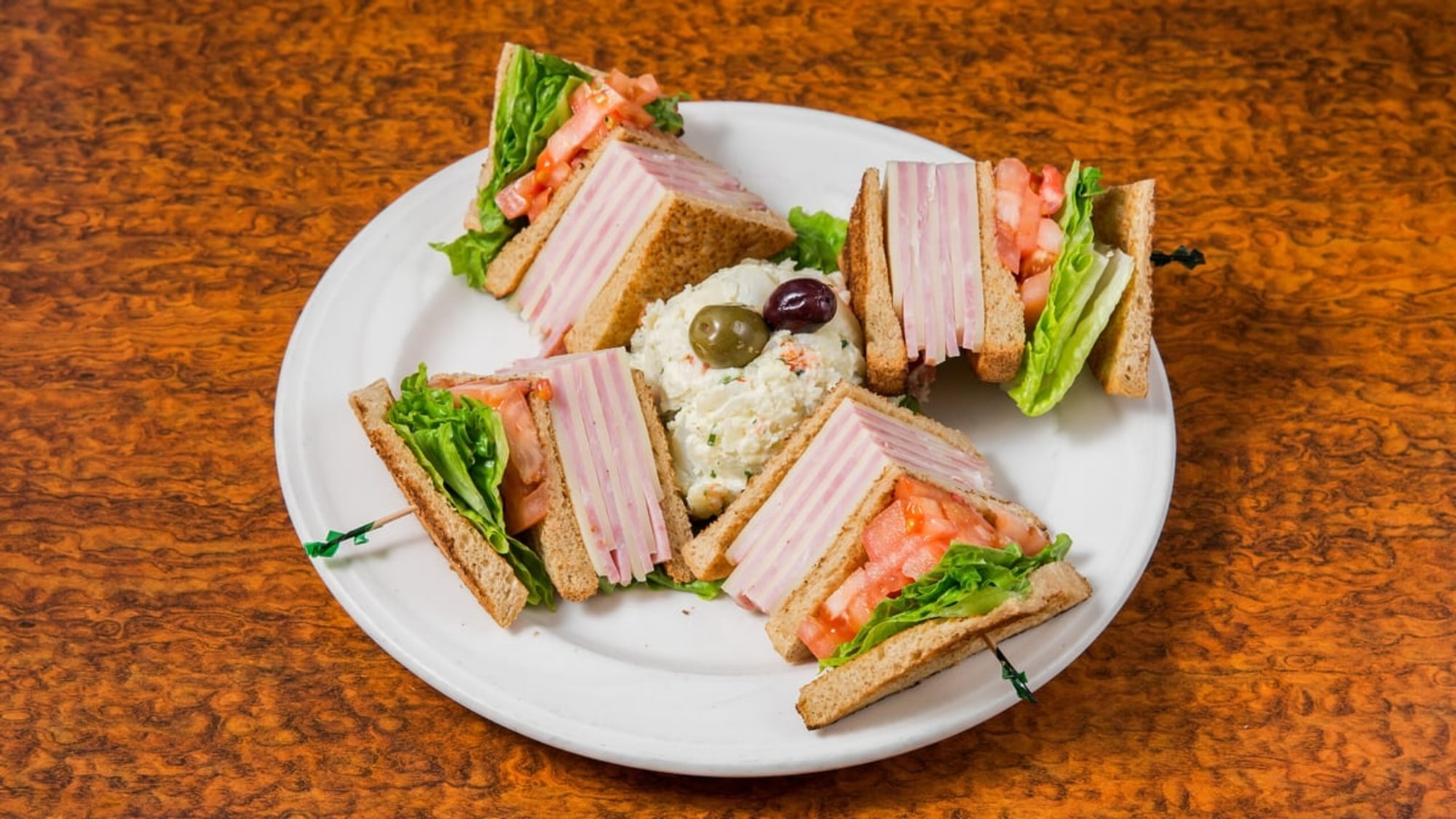Ham and Swiss Cheese Triple Decker