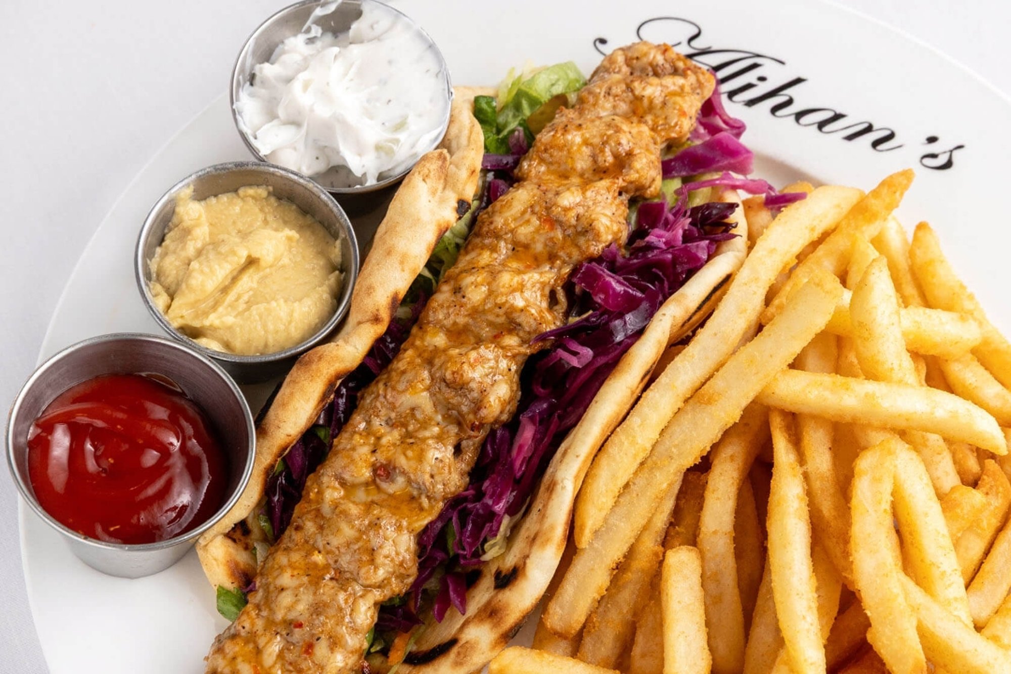 Lunch Chicken Adana, Pita, Salad