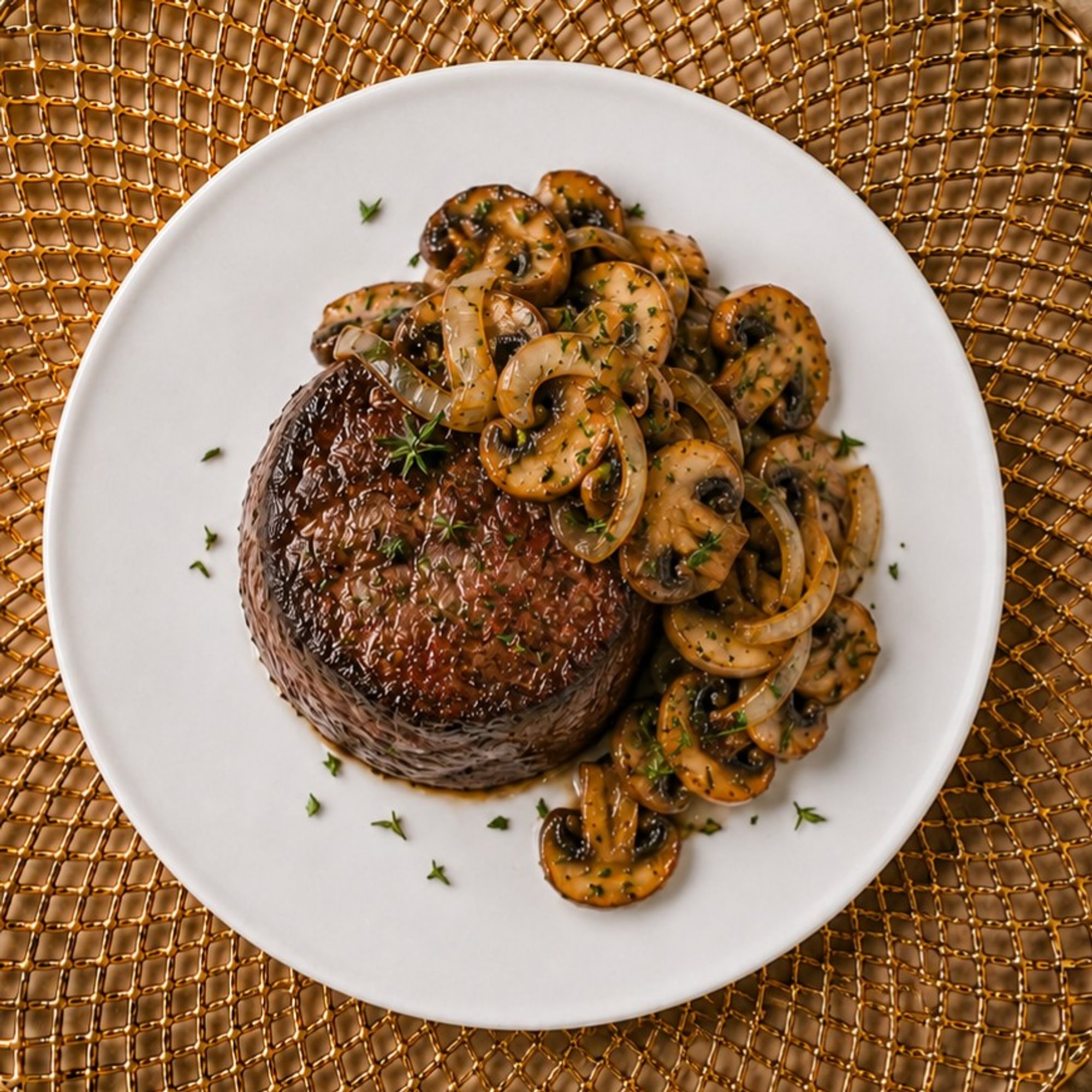 Filet W/Mushroom & Onion