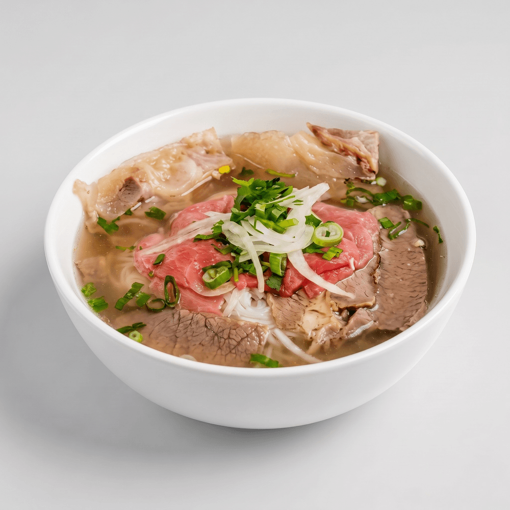 3. Rare Steak, Well Done, Tendon Noodle Soup