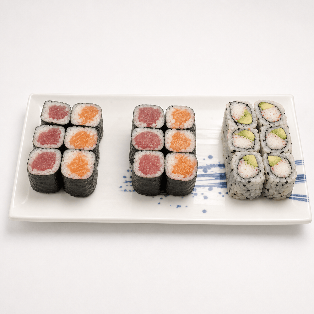 Tuna, Salmon, California Roll
