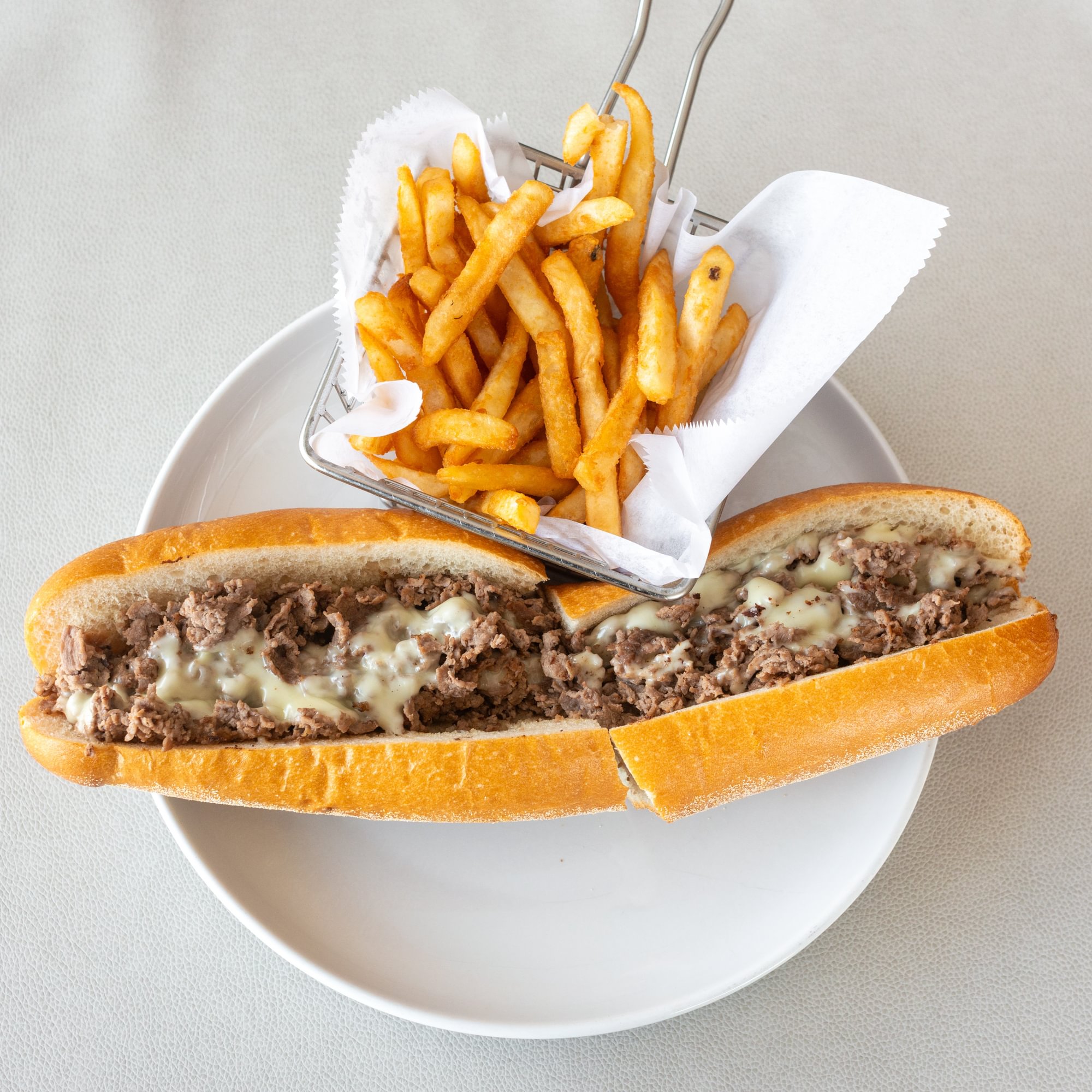 Cheesesteak Sandwich with Fries