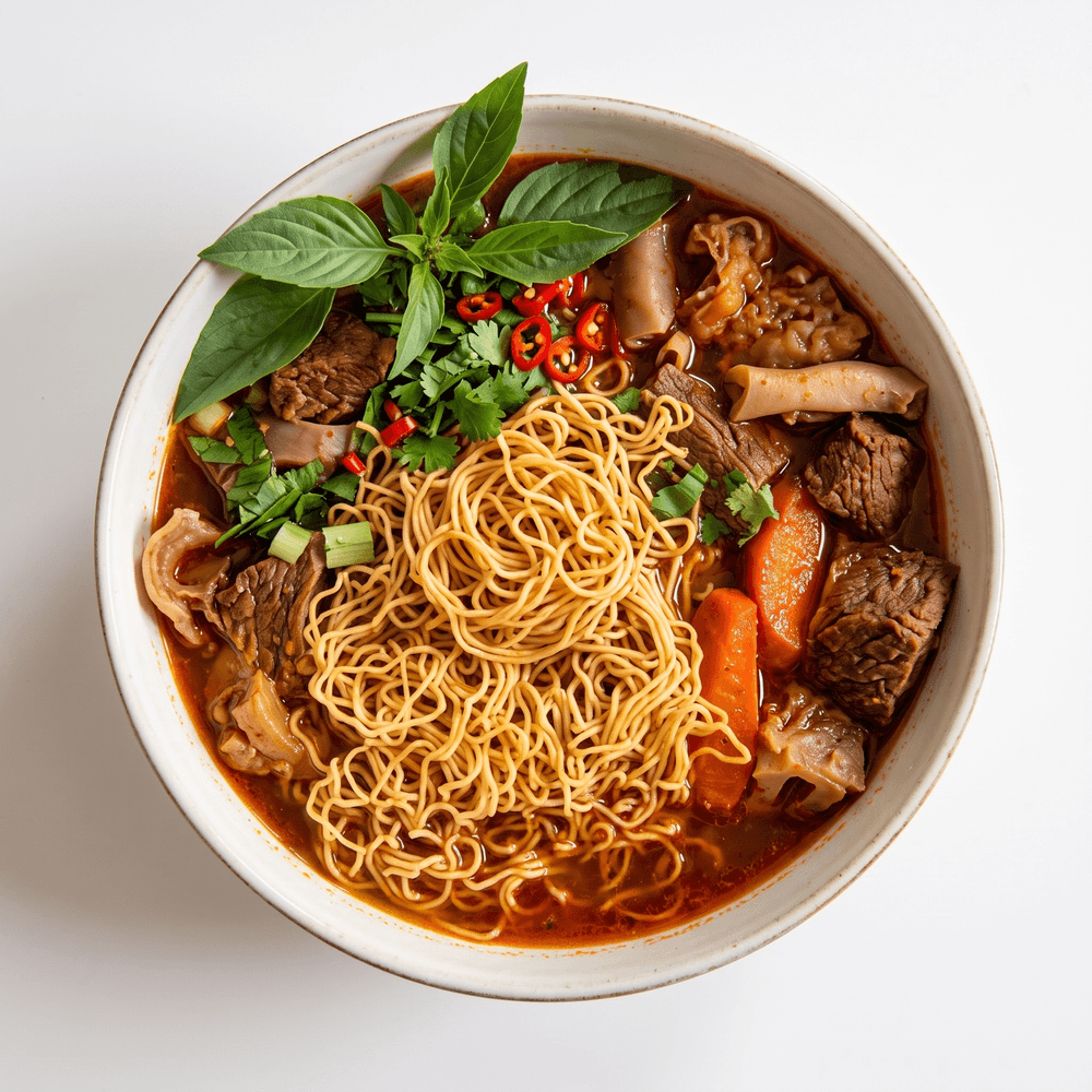 Spicy Beef Stew with Egg Noodles