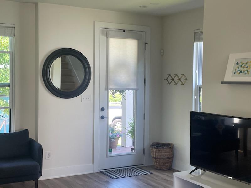 Need solutions to shade your door? Here's an idea to think about! This Indianapolis home features our Roller Shades-great for filtering sunlight, they look amazing, and they're easy to use!