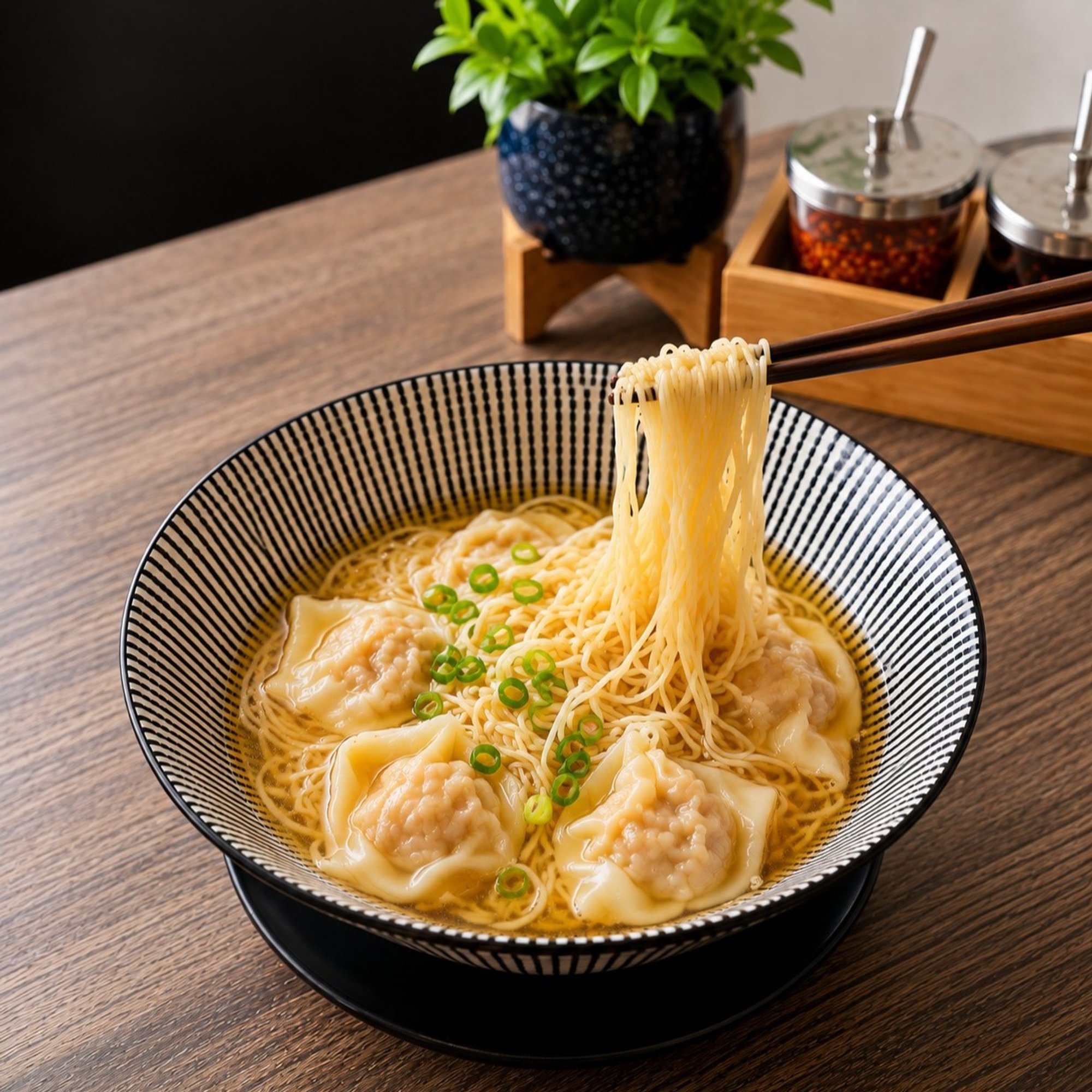 Wonton Egg Noodle Soup