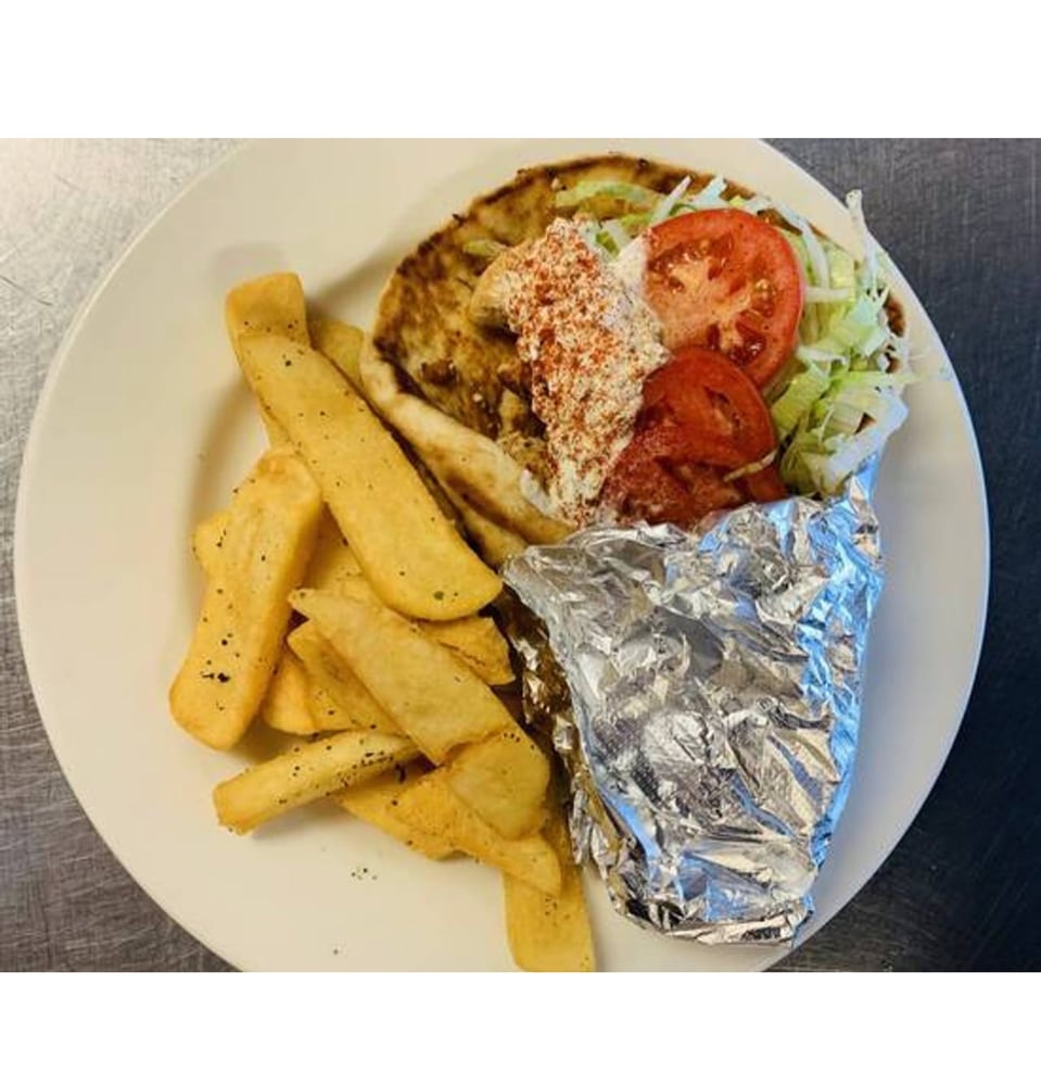 Salmon Pita (add $4 for Fries)