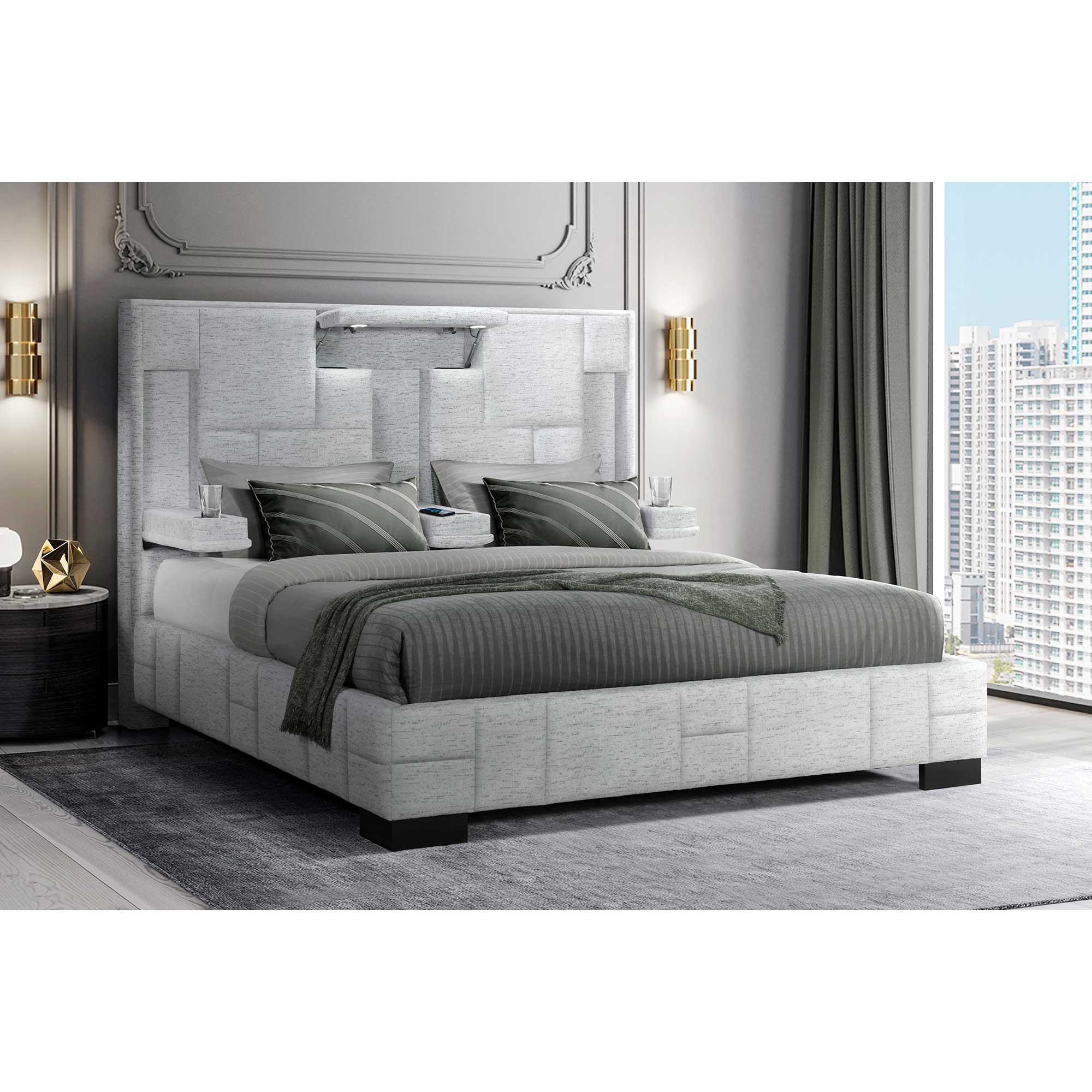 Oscar Queen Bed - Gray