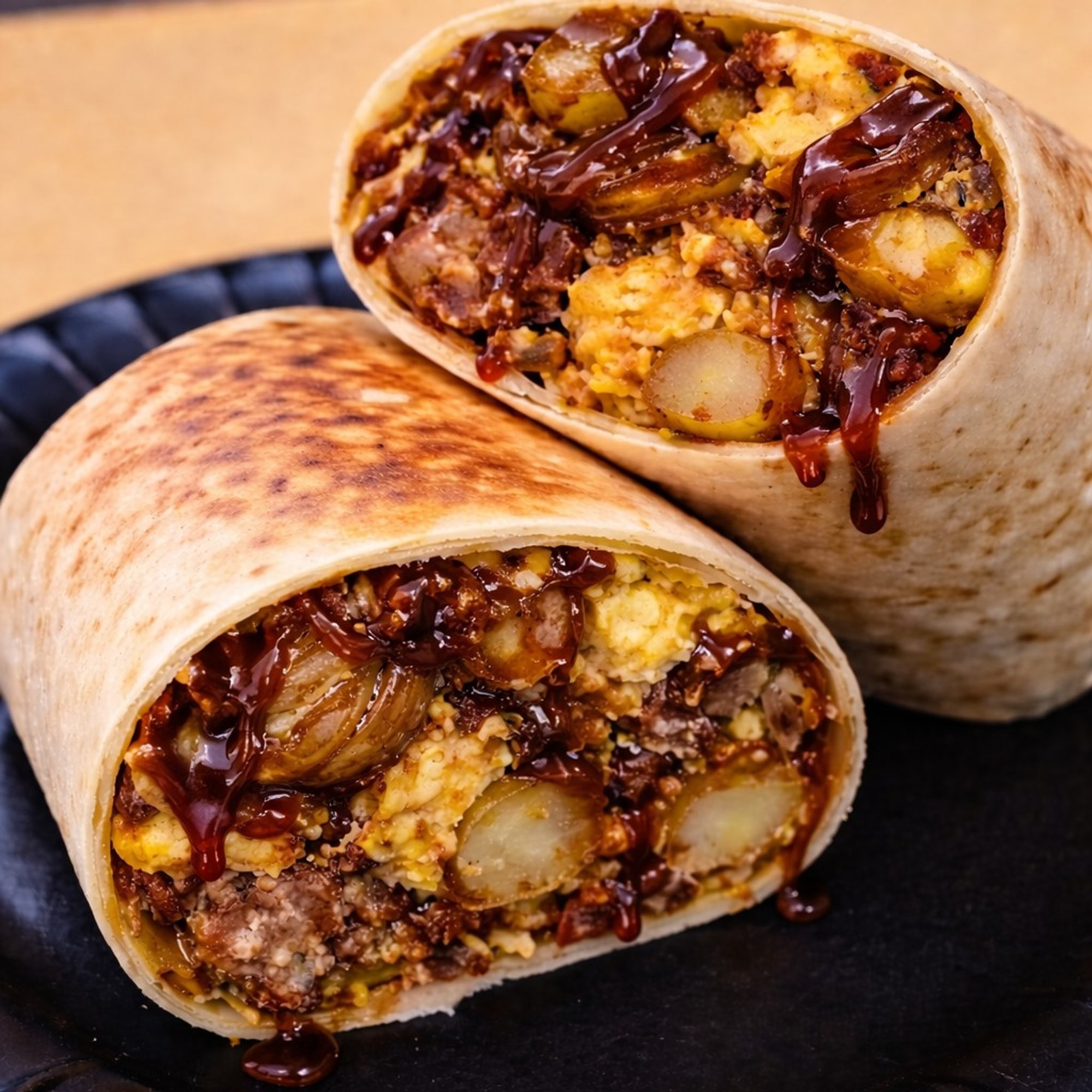 Tex-Mex BBQ Breakfast Burrito