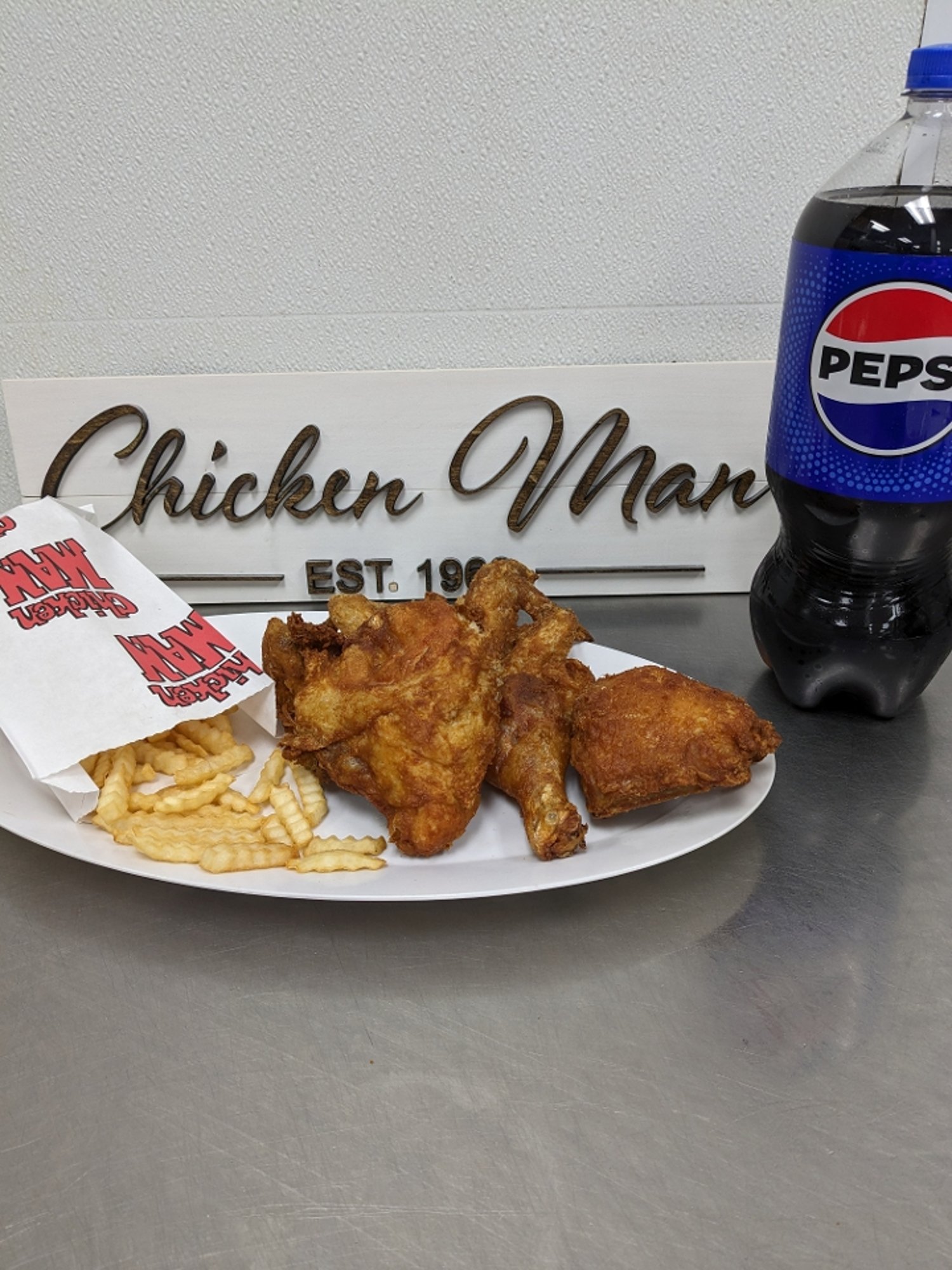 10 Pcs Chicken w/ Fries & 2 Liter