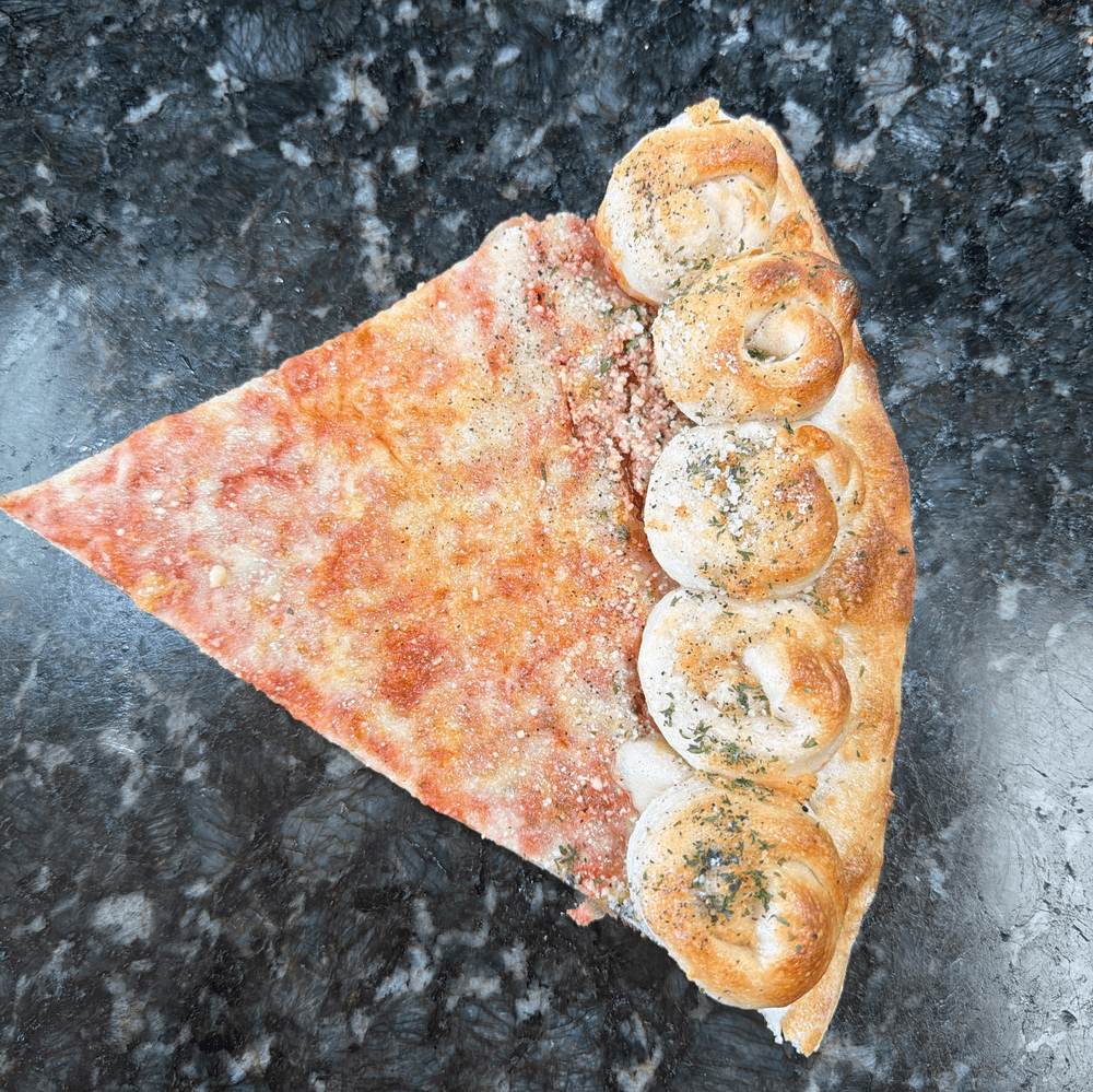 Garlic Knot Crust Pizza Slice