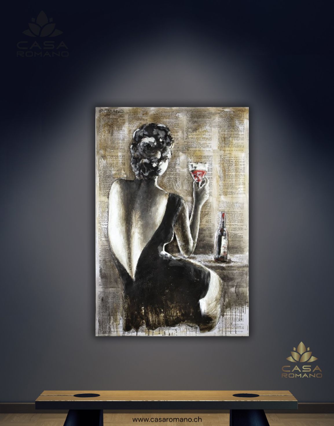 Canvas picture with 3D optics metal picture on canvas