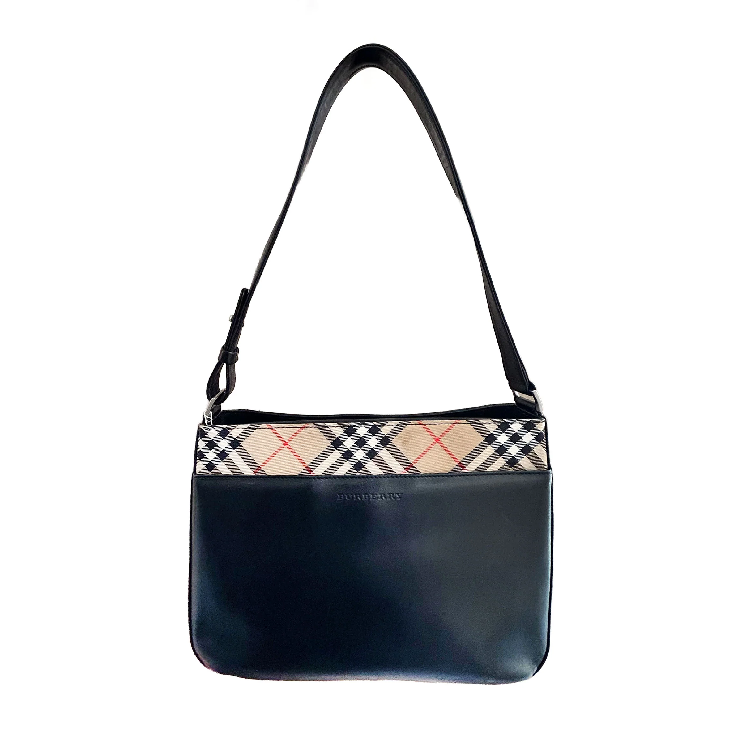Pre-Loved Burberry Nova Check Leather Shoulder Bag