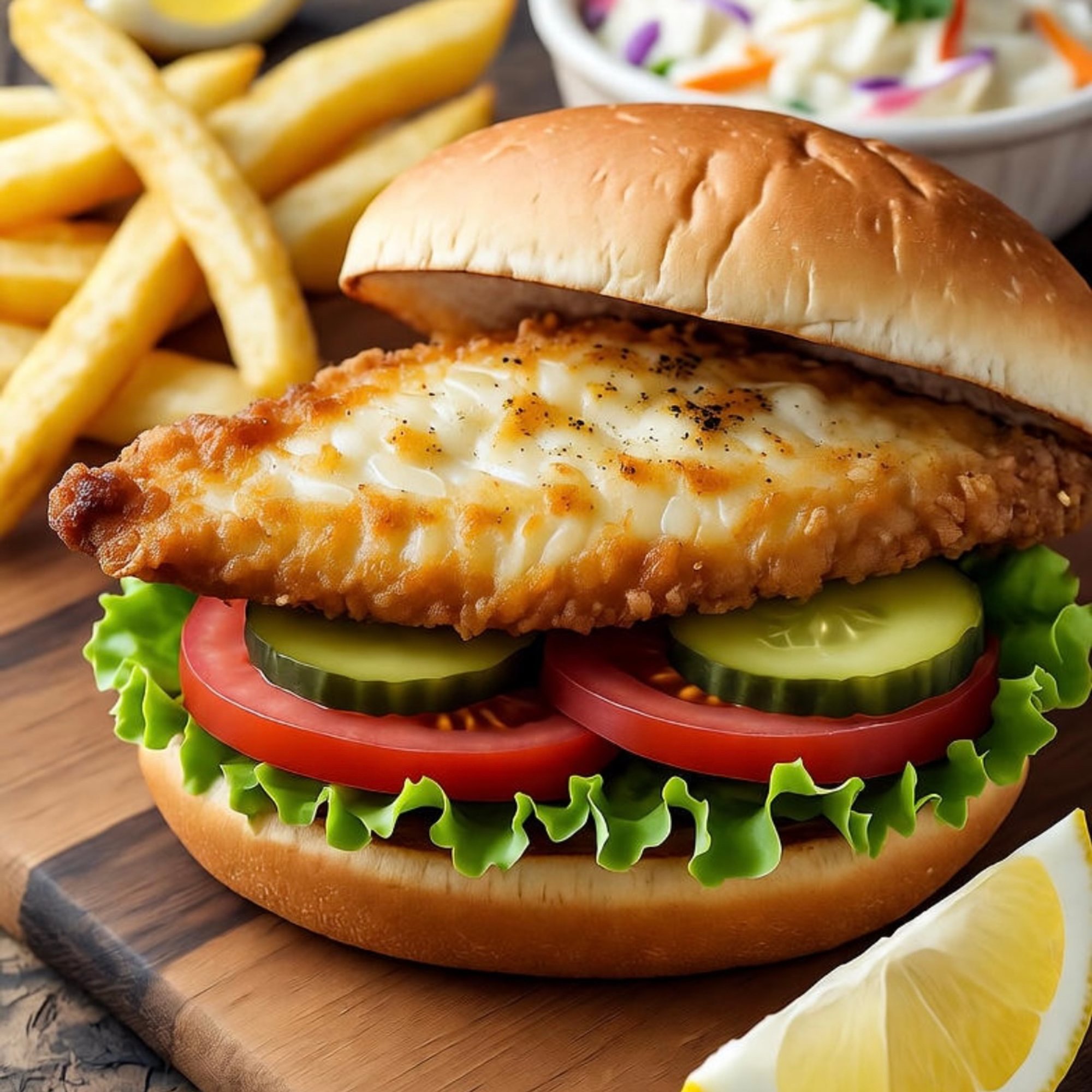 Fried Flounder Sandwich