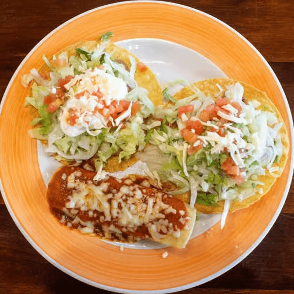 Cheese Enchilada, Bean Tostada, and Chalupa
