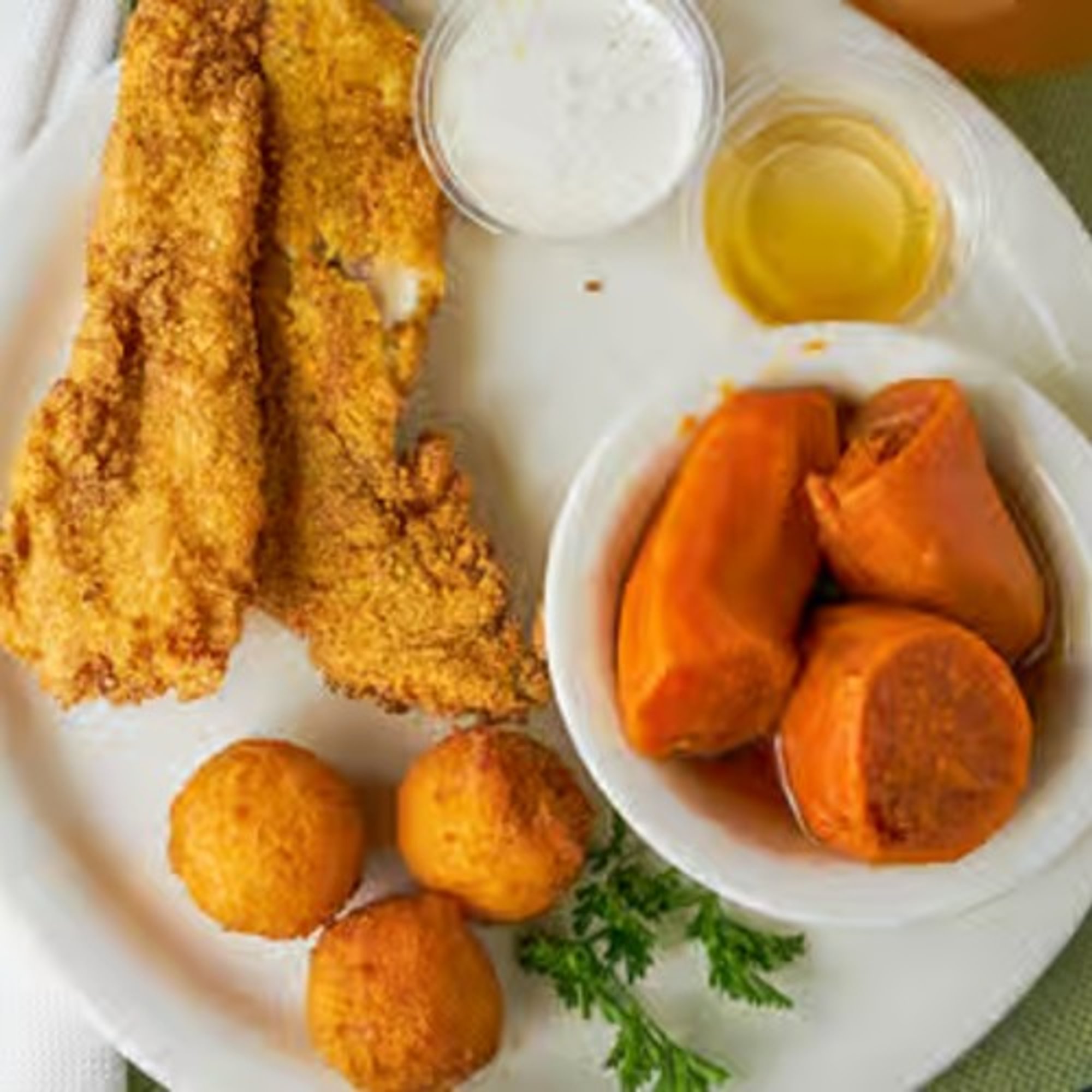 Catfish & Hush Pups Lunch