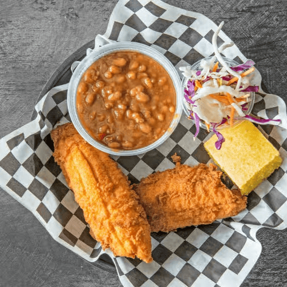 2pc Fish & 1 Side- Flounder